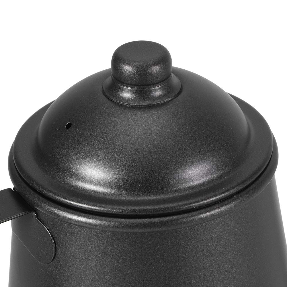 Lybunair 900ml Stainless Steel Black Portable Narrow Long Mouth Coffee Pot for Household Use