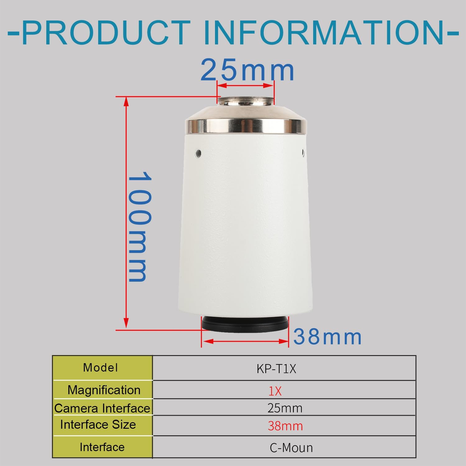 1X Microscope Interface 38mm Microscope Mounting Interface