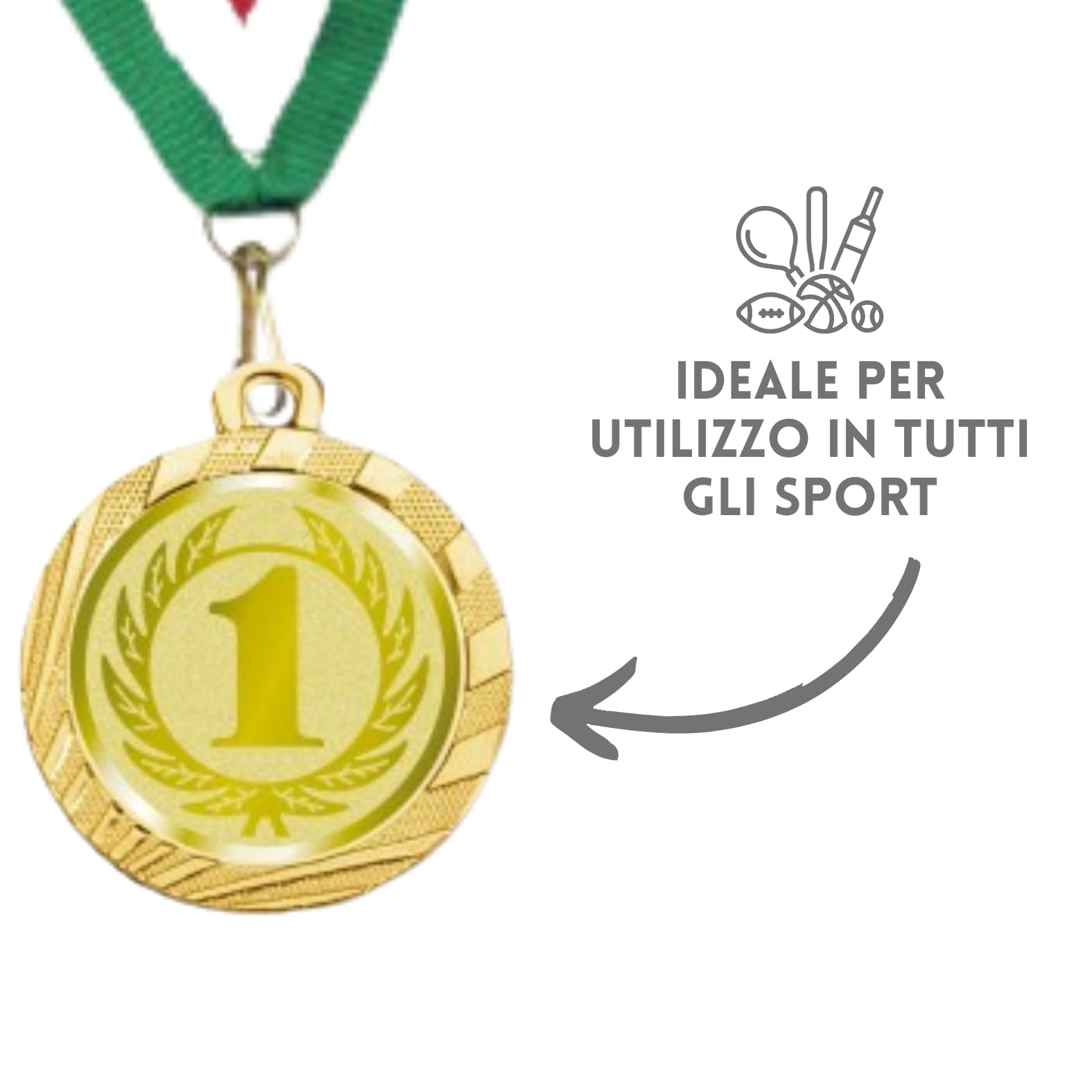 Tris Medaglie Premiazioni Personalizzate da 3,2 cm con Laccetto Medaglia Personalizzabili in Metallo con Stampa Personalizzata, Gare, Calcio, Fantacalcio, Sport | SET-23.008.Y3