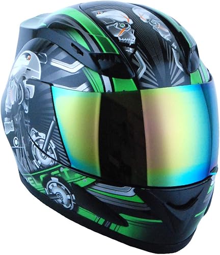Miniatura 2 de 1Storm - Casco de cabeza completa para motocicleta, diseño de calavera mecánica HJDJ11