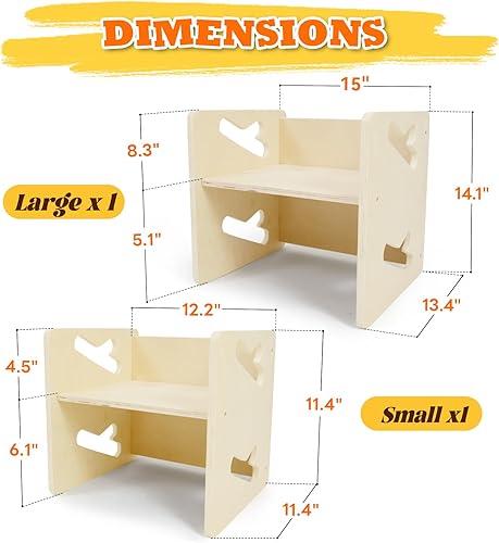 Miniatura 2 de Montessori Juego de mesa y silla de destete de madera maciza para niños pequeños, muebles Montessori