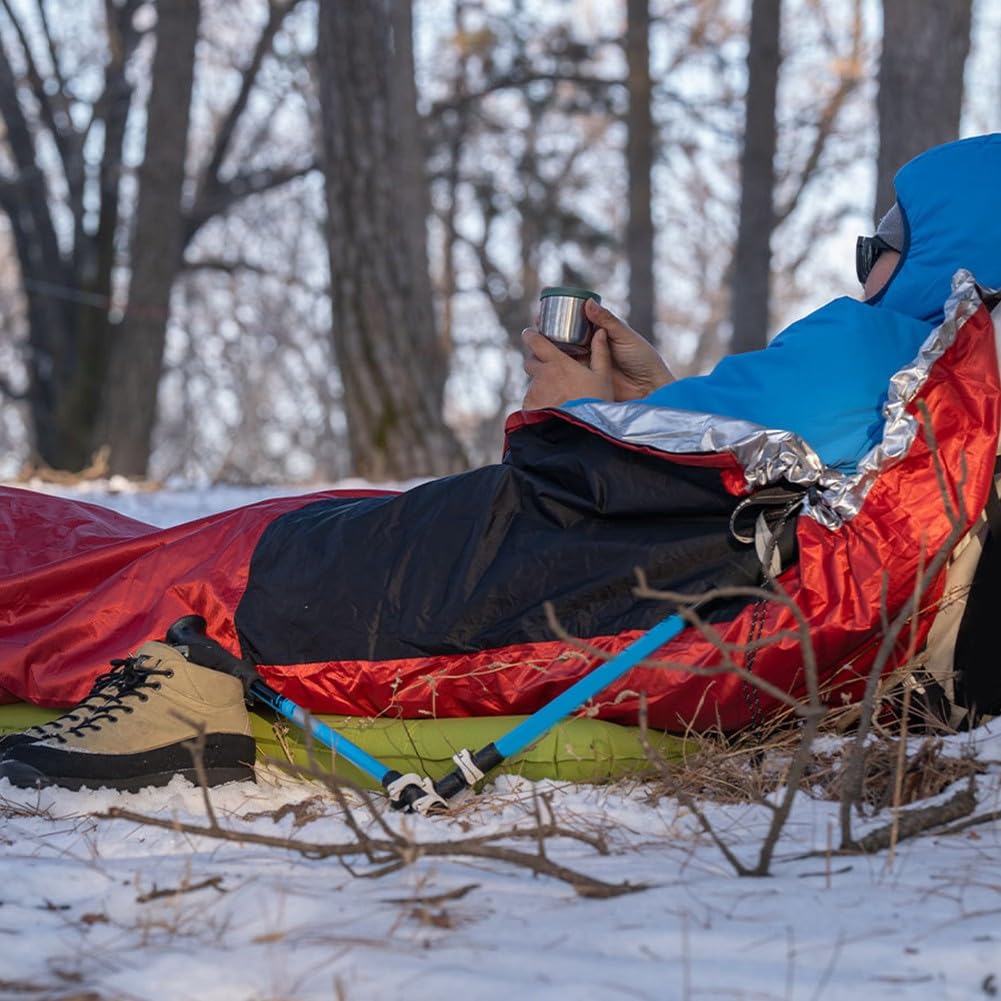 Leichter Biwaksack, atmungsaktiv, wasserdicht, wiederverwendbar – ideal für Camping