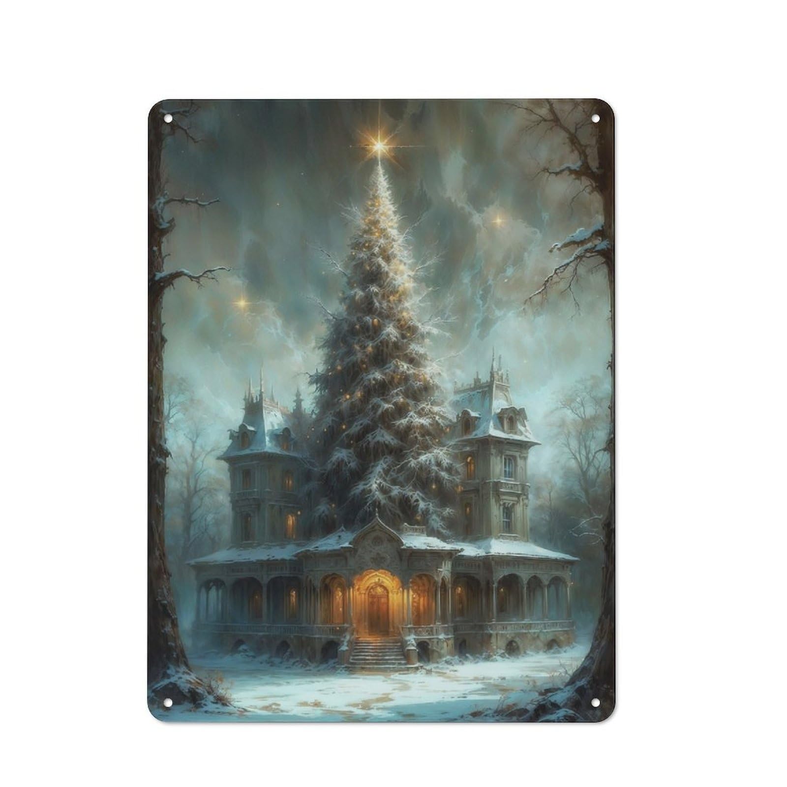 Junmoney Magic Christmas For Garden Room Or Summerhouse, Vintage Tin Sign 40X30cm, For Display In Garden Rooms And Summerhouses