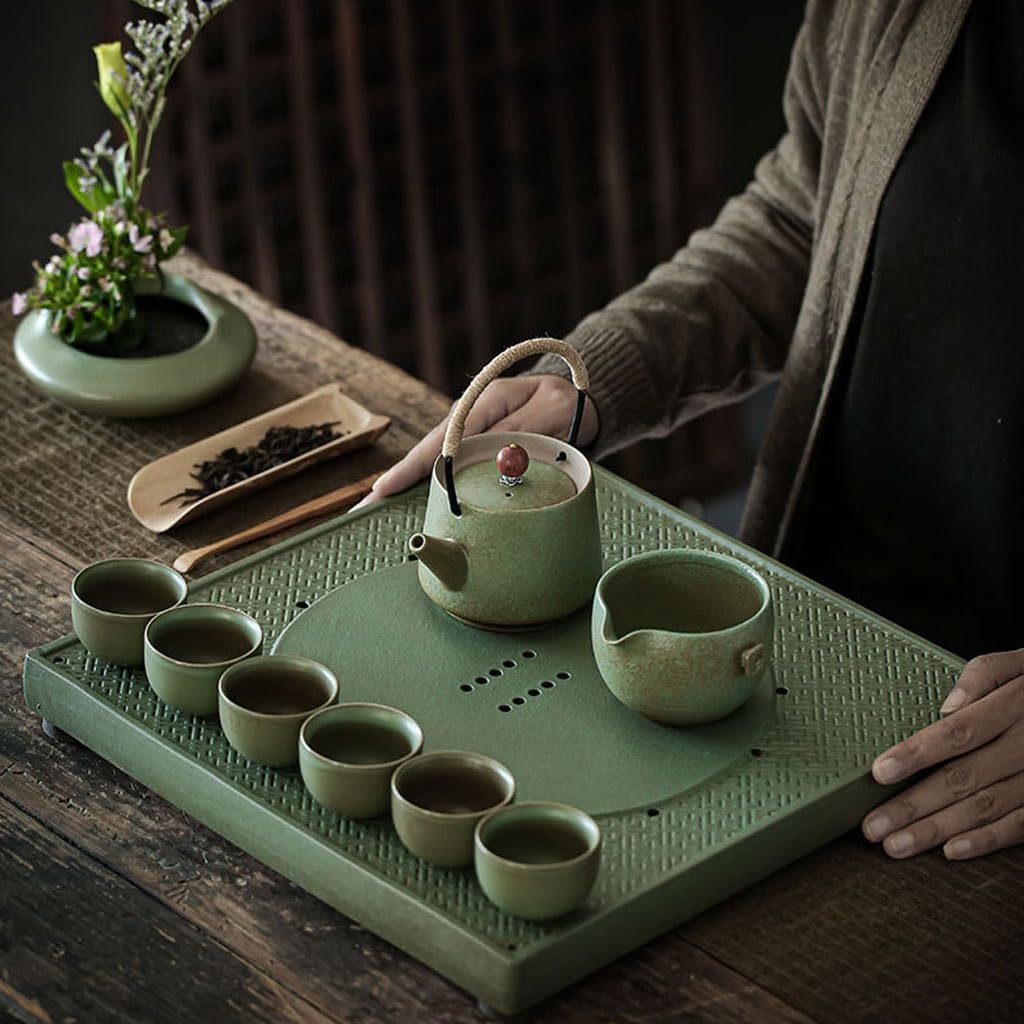 Zestaw do herbaty Gongfu w stylu chińskim, blat roboczy, dwufunkcyjny, ceramiczny zestaw do herbaty Kung Fu, sucha taca na herbatę, stolik do herbaty, taca do nauki w domu