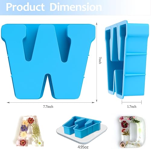Miniatura 23 de Molde de resina, moldes de silicona 3D de letra R grande para fundición de resina epoxi, moldes del alfabeto de silicona para resina para arte