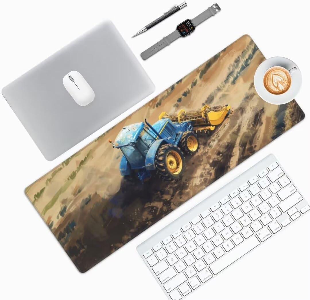 Tractor Mouse Pad, 90 x 40 cm, Large Mouse Pad, Gaming Desk Mat