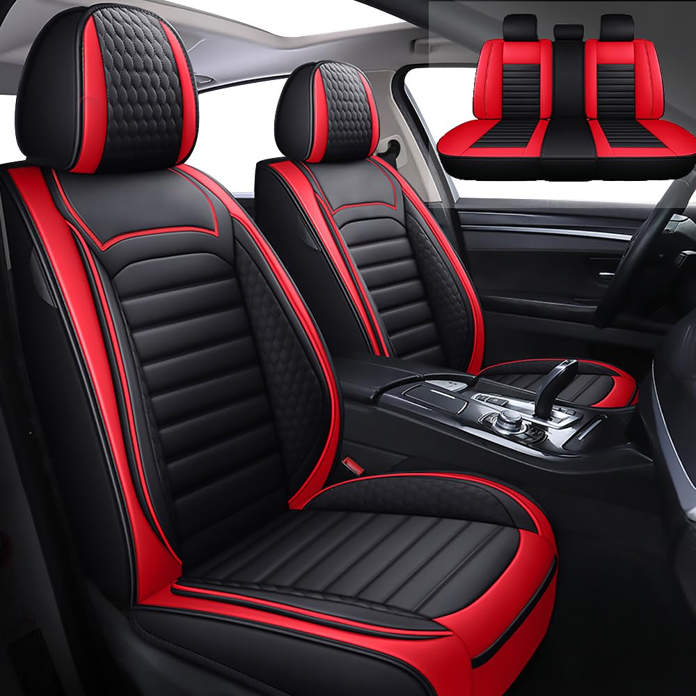 BLAWIWAL Leather Car Seat Covers for Nissan Sentra 2006-2024,Car Seat Covers Full Set,Seat Covers with Safety,Waterproof Seat Cover Compatible Airbag(