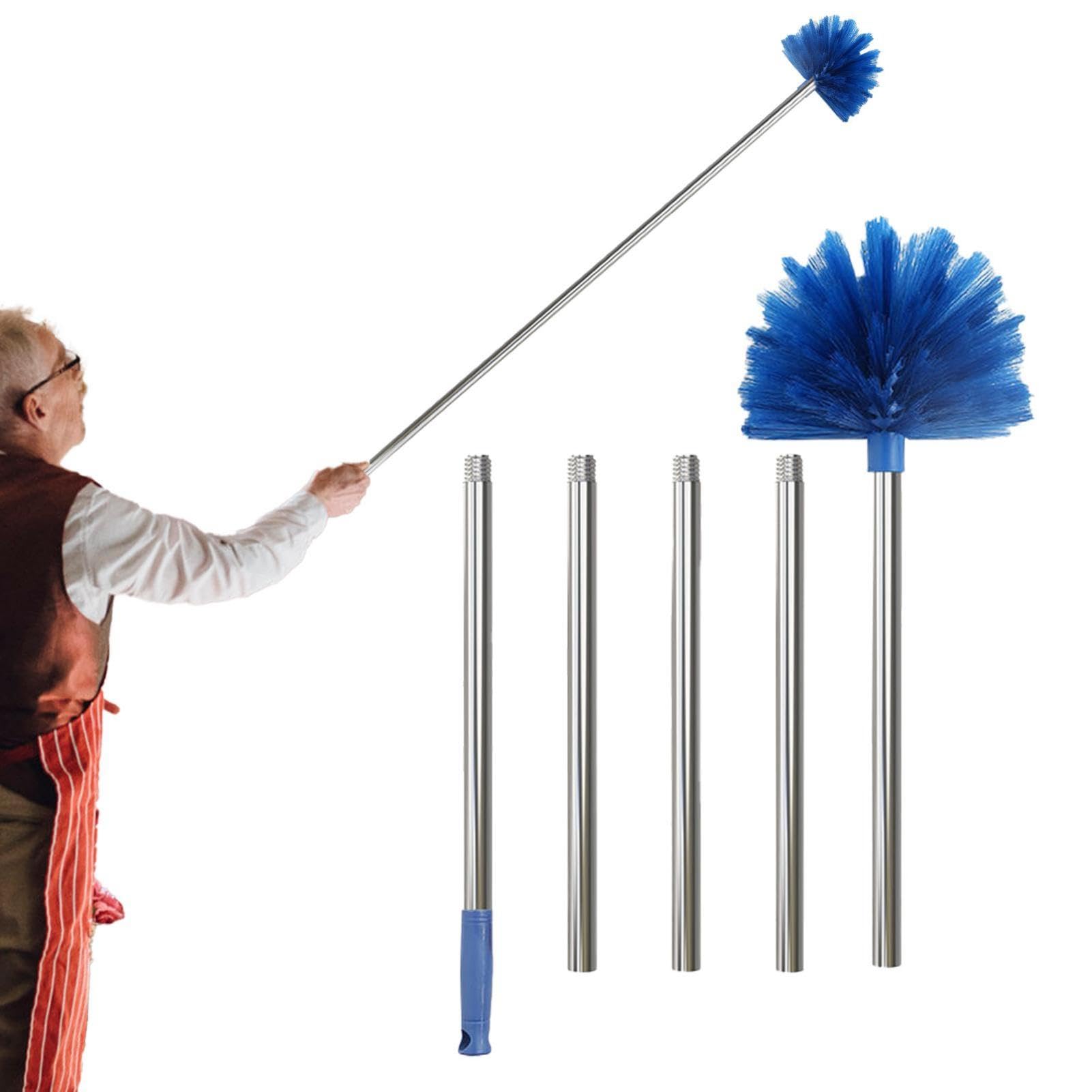 Cepillo De Tela De Araña - Plumero Extensible De Telarañas, Limpiador De Cepillo De Cabeza Lavable | Plumeros De Limpieza Resistentes Extensibles Con Poste Largo, Cepillo De Limpieza Para Quitar Telar