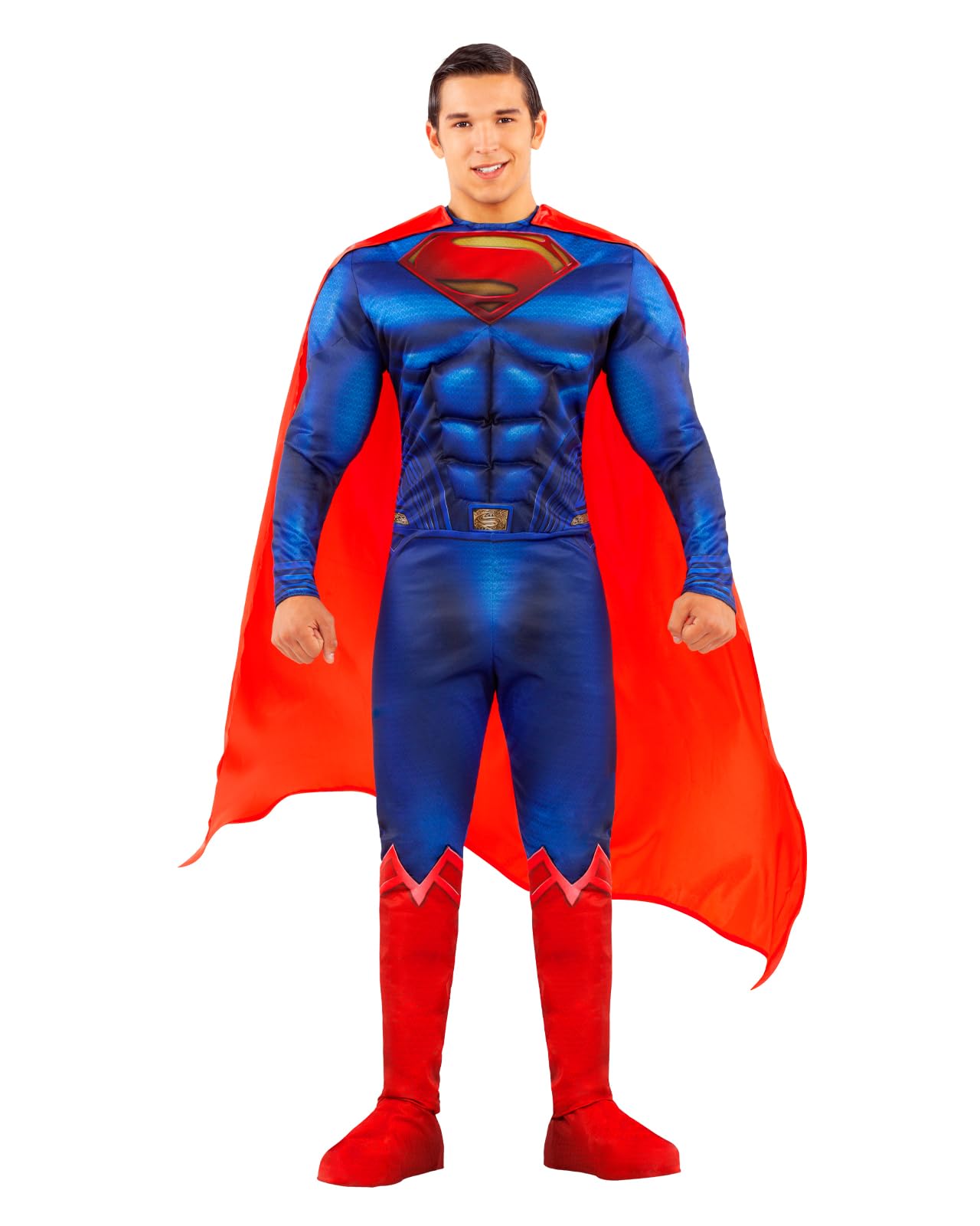 Funidelia Disfraz Oficial de Superman para hombre - La liga de la Justicia, Traje de Hombre de acero para adultos, Disfraces de Carnaval, Halloween y Fiestas – Talla L