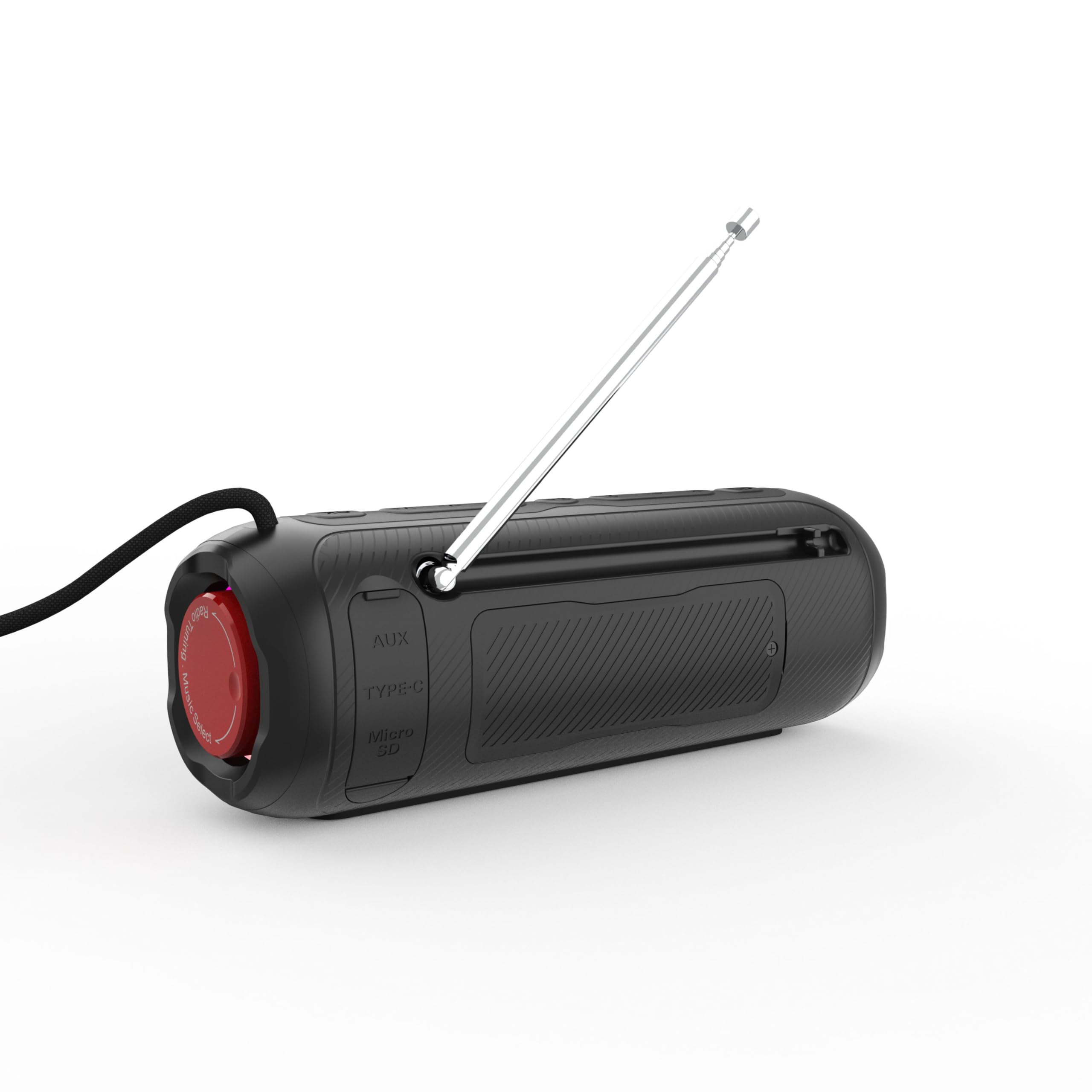 LEICKE Radio Dab+ Tube - Enceinte Bluetooth Portable avec Dab+/FM, Batterie 4500mAh, lumières LED RGB, Son stéréo 10W, égaliseur, Charge USB-C, Connexion Micro SD/AUX, Fonctionne sur Secteur et sur