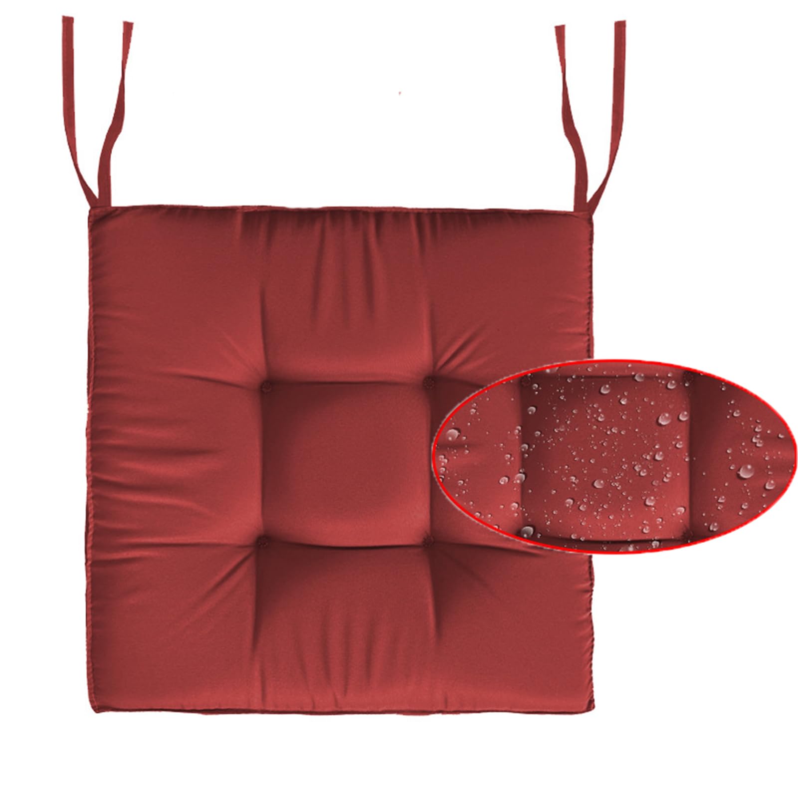 Set di 4 cuscini spessi per sedie, quadrati, con laccetti, per sala da pranzo, cucina, giardino e casa, ufficio, 40 cm, per t & Sle