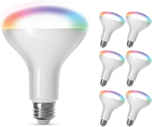 Feit Electric Bombillas LED inteligentes BR30, equivalente a 65 W, regulables, cambio de color, blanco sintonizable, 650 lúmenes, Wi-Fi de 2.4 GHz,