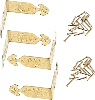 ibasenice 4 Sets Box Corner Guard Decorative Corner Decorative Corner Brackets Vintage Corners Guard Jewelry Box Wood Corner Furniture Wood Table Protector Jewelry Box Corner Protector Brass