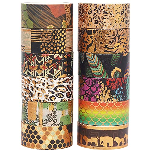 Cinta adhesiva decorativa Washi Glitter de alta adherencia dorada que no deja residuos en DIY 2
