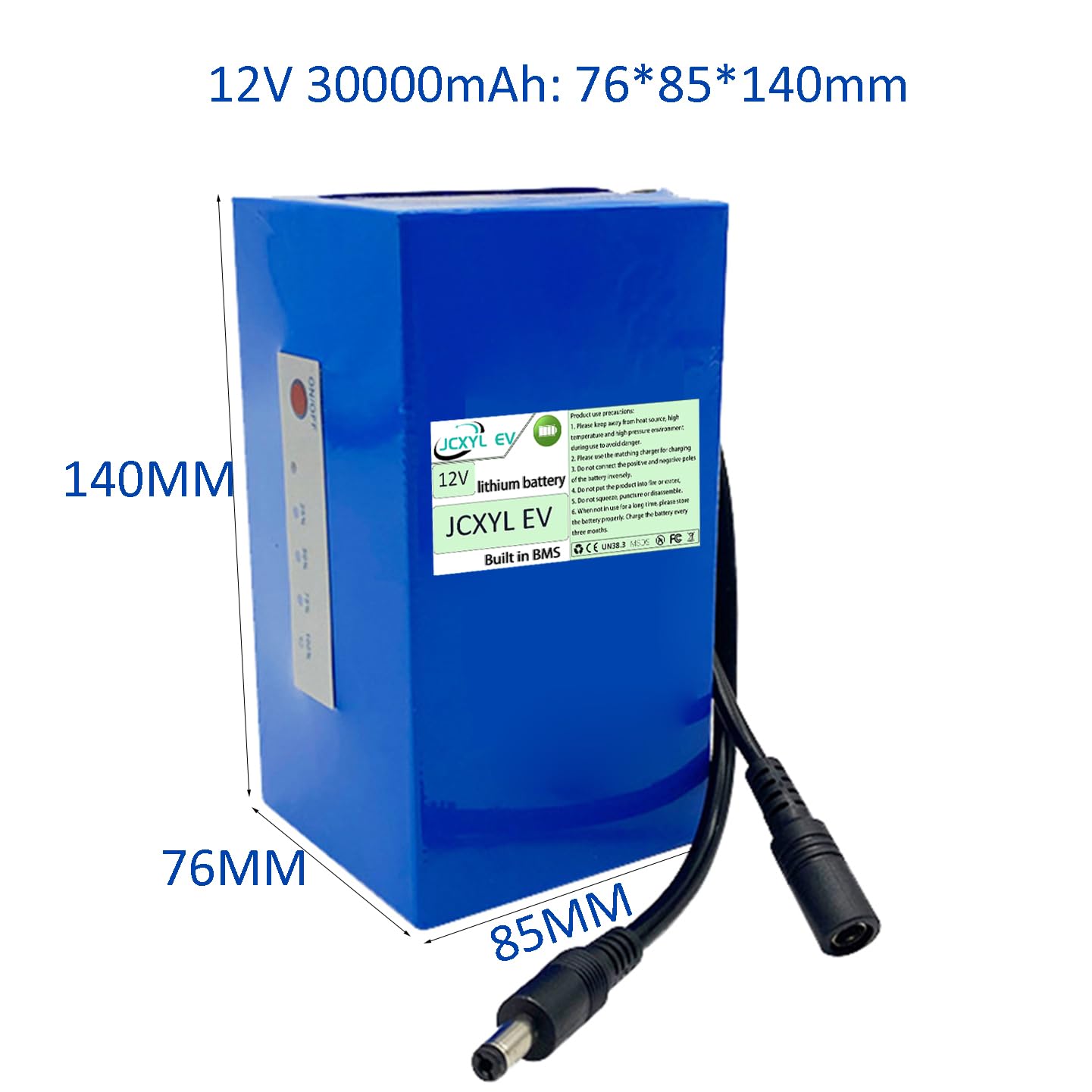 Pacco di batterie al Litio Ricaricabili da 12 V 20000 mAh 30000 mAh, Batteria al Litio ad Alta capacità da 12 Volt per Altoparlante Portatile, lampione Solare