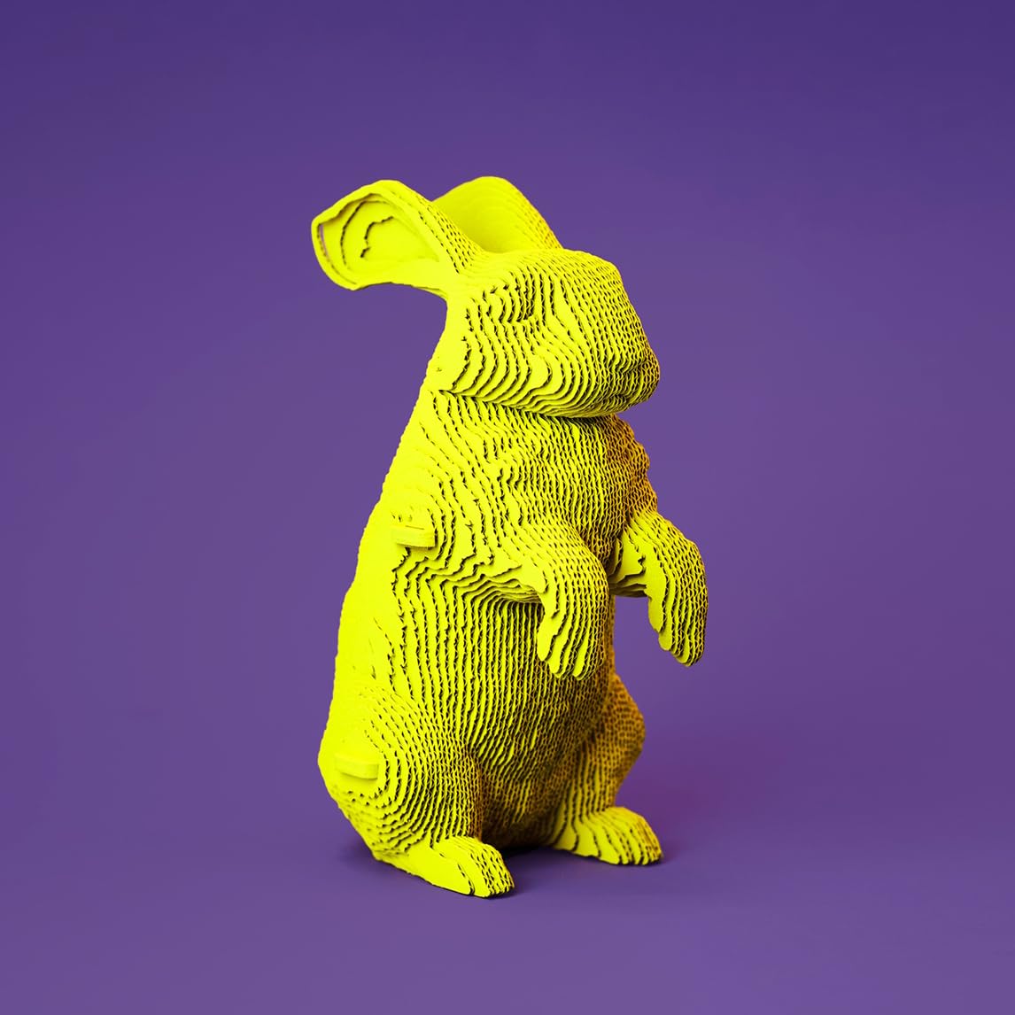 Lapin Puzzle 3D en Carton – Maquette à Monter | 61 Pièces, 19 × 12 × 9 cm – Kit Sculpture DIY à Peindre, Matériaux Recyclés, Ados & Adultes, Idée Cadeau Déco
