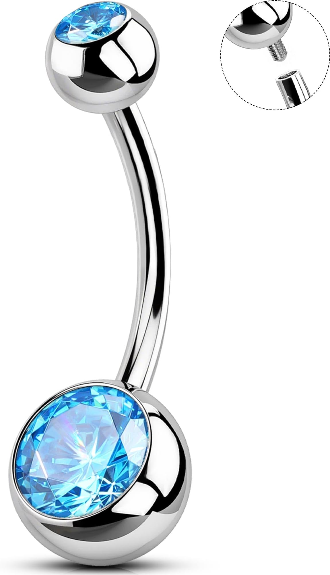 Belly Button Rings Surgical Stee, Internally Threaded Belly Rings, 14G Belly Piercing Jewelry, Belly Button Rings, Navel Piercing Jewelry For Women Men