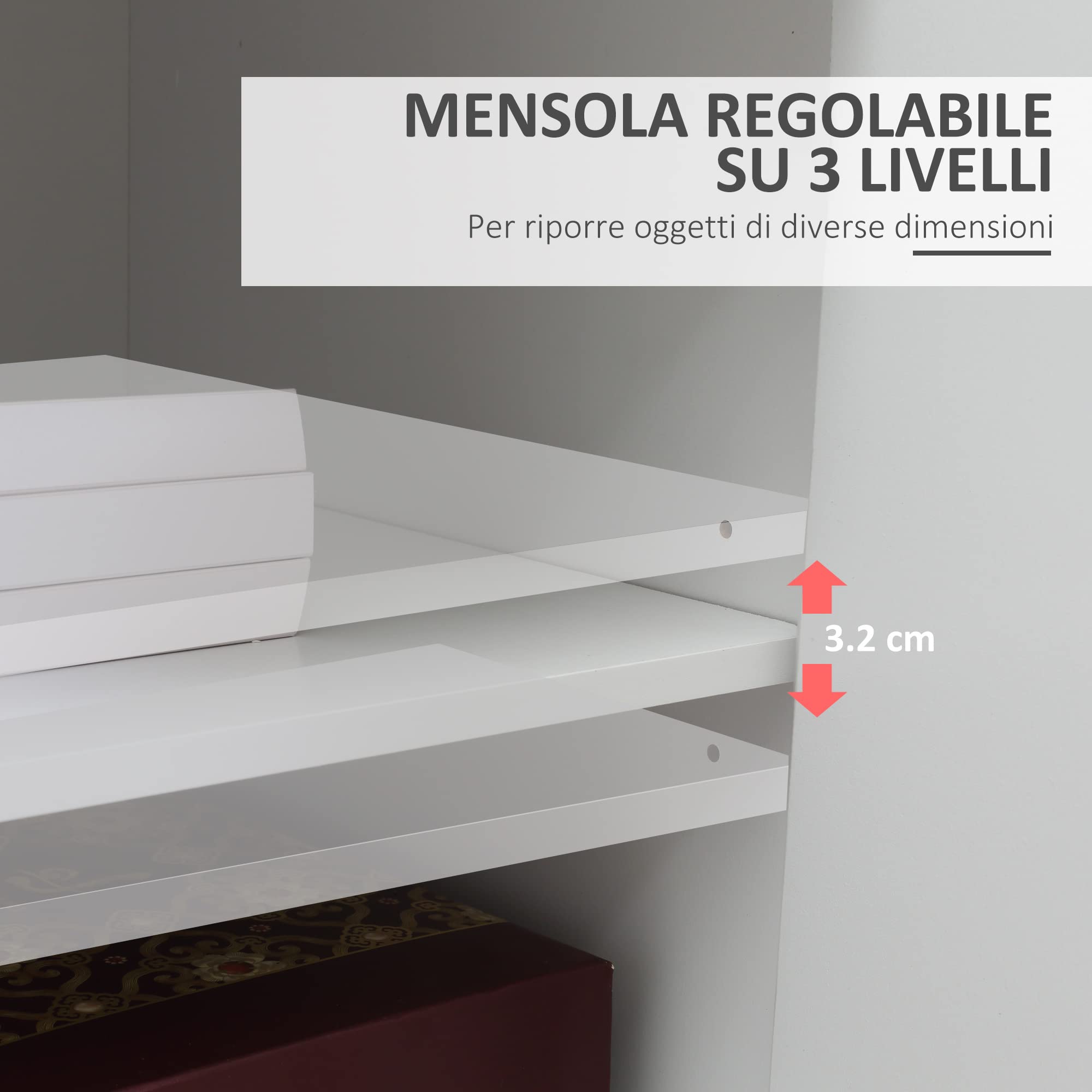 Vinsetto Mobile Porta Stampante con Cassetto 4 Ruote 60x39x80cm Bianco | Armadietto, Mobiletto Basso Multiuso, in Legno
