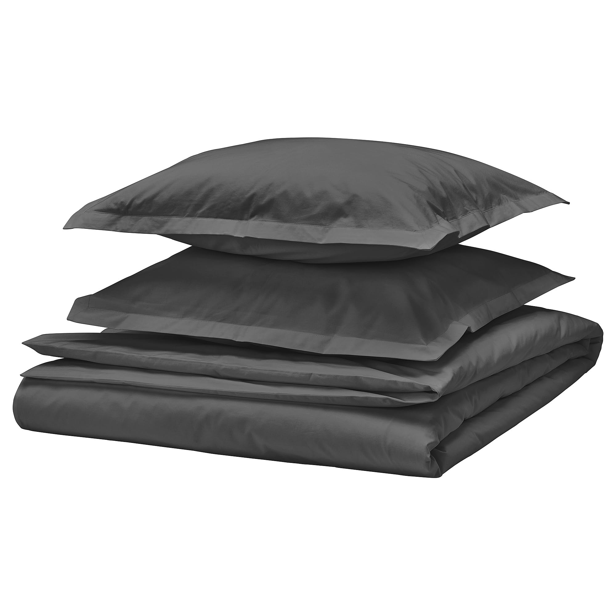 Housse de couette HAMPFLOCKEL gris foncé 200x200 pour une chambre cosy et moderne
