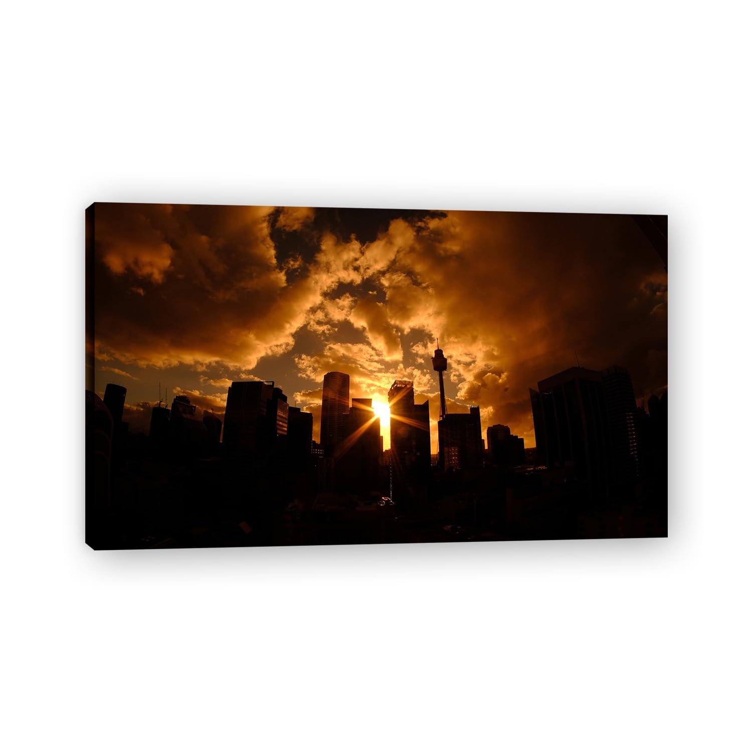 VHdfgTY It Grew DarkBlue Mountain Landscape Canvas Wall Art Nature Print Modern Home Decor 70x112cm Framed