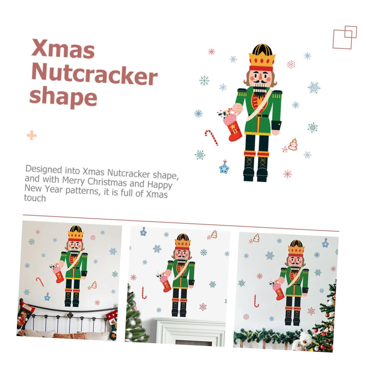 Cabilock 5 Hojas Pegatinas Navideñas Para Ventanas Luz De De Nieve De Navidad Adhesivo Para Ventana De Cascanueces Árbol De Navidad Ventana De Navidad Se Aferra De Polivinilo