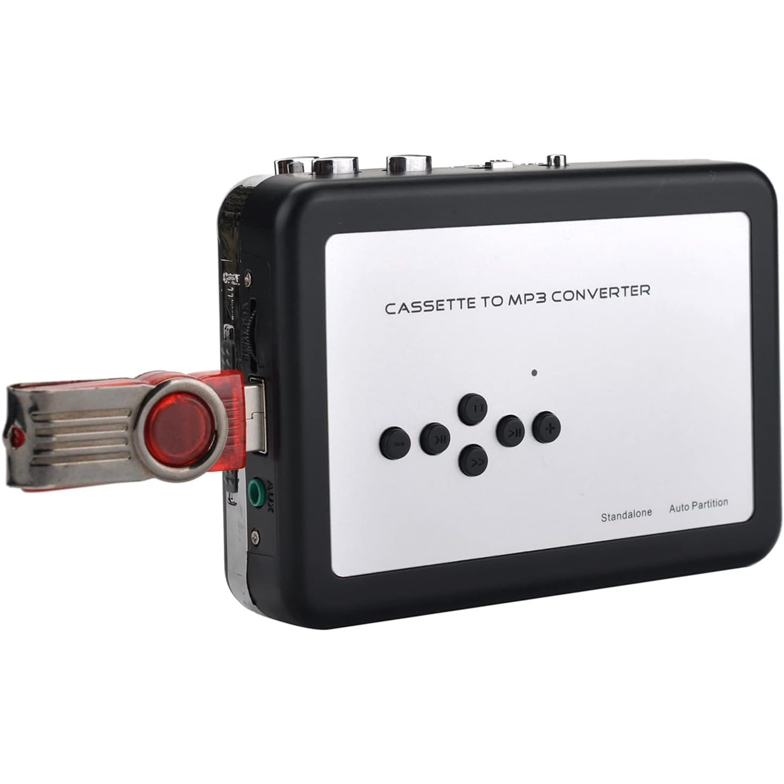 Cassette Tape Player, Portable USB Cassette To MP3 Converter with Headphone and Playback Function, Press The Play Button After Stopping To Check The File Just Recorded, Save To USB Flash Drive Direct