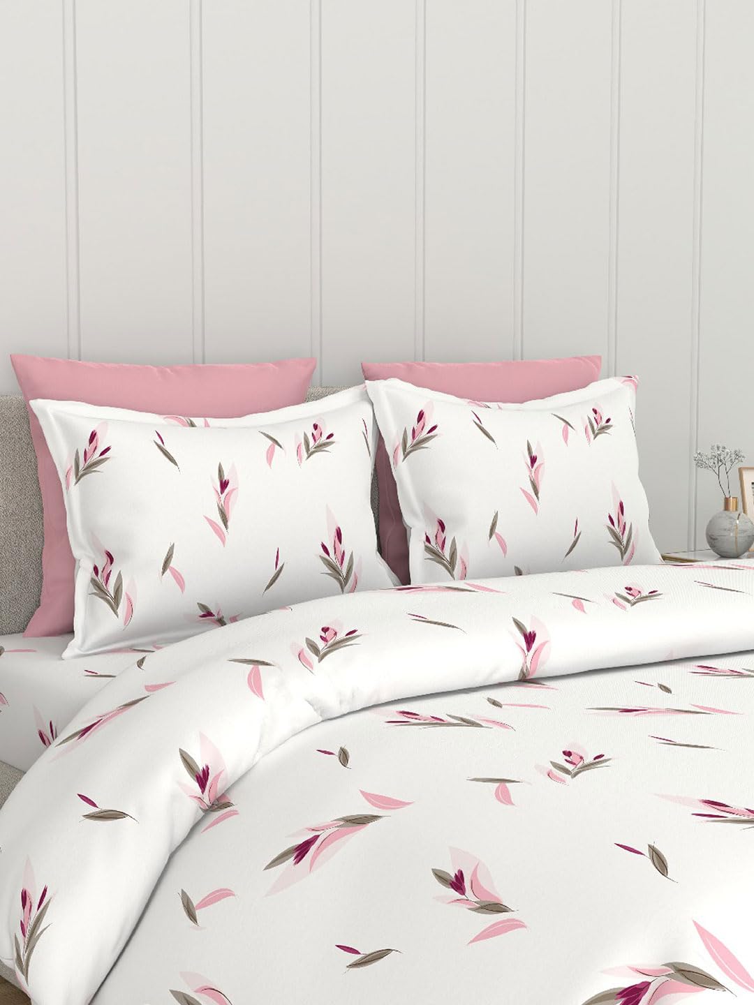 Bombay Dyeing 525B 164 TC 100% Cotton Maroon & White King Size Bedsheet with 2 Pillow Covers-image-40
