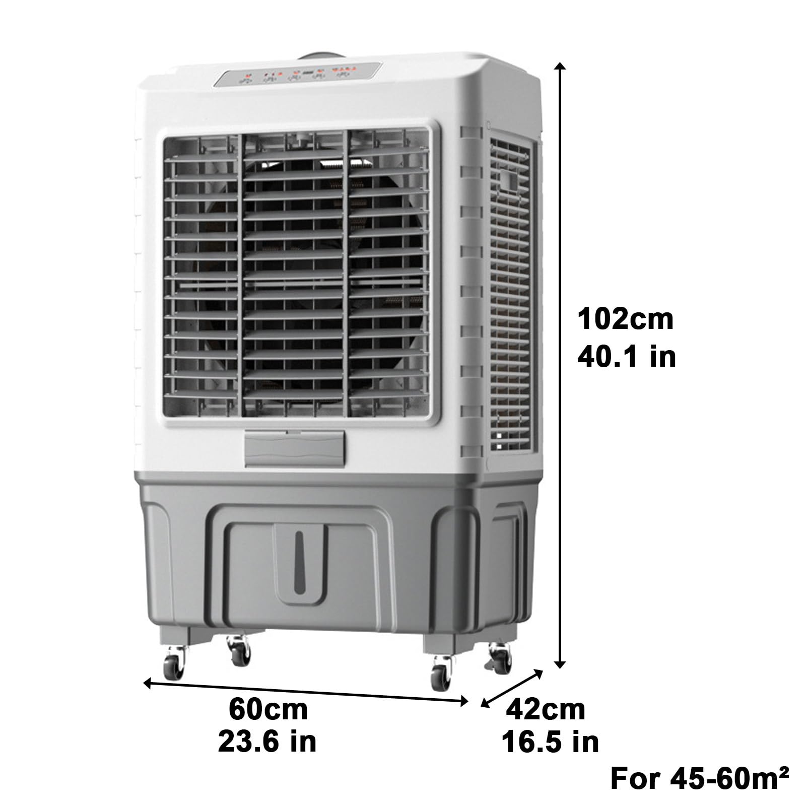 Enfriador Evaporativo, Depósito De Agua De 50 litros, 3 Velocidades, Ventilador con Control Remoto. 55L