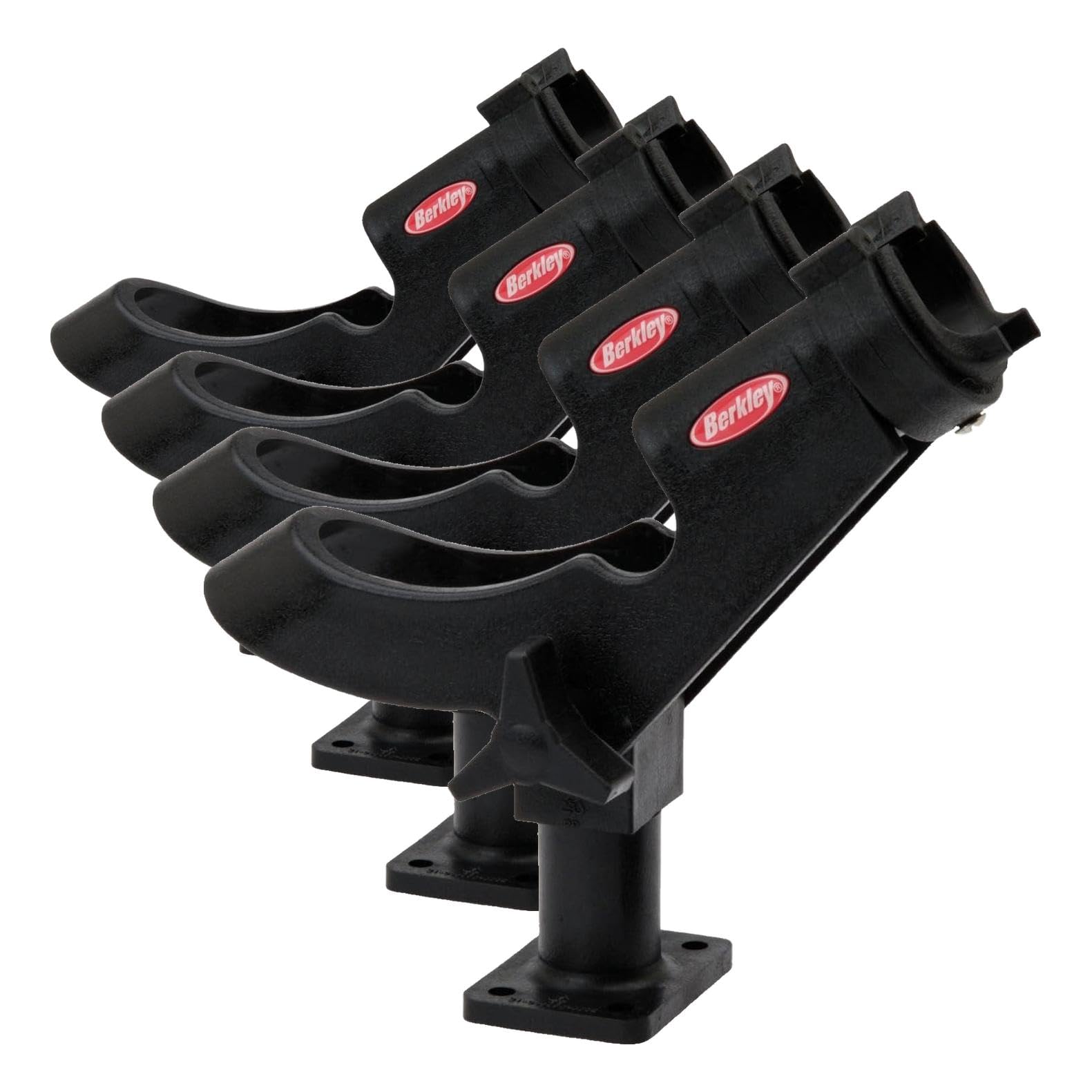 Berkley Boat Rod Holder, Sturdy Polypropylene Construction, Adjustable and Mountable for Ultimate Convenience, Offers Variety of Angled Positions, Sleek Black Design (Pack of 4) : Sports & Outdoors