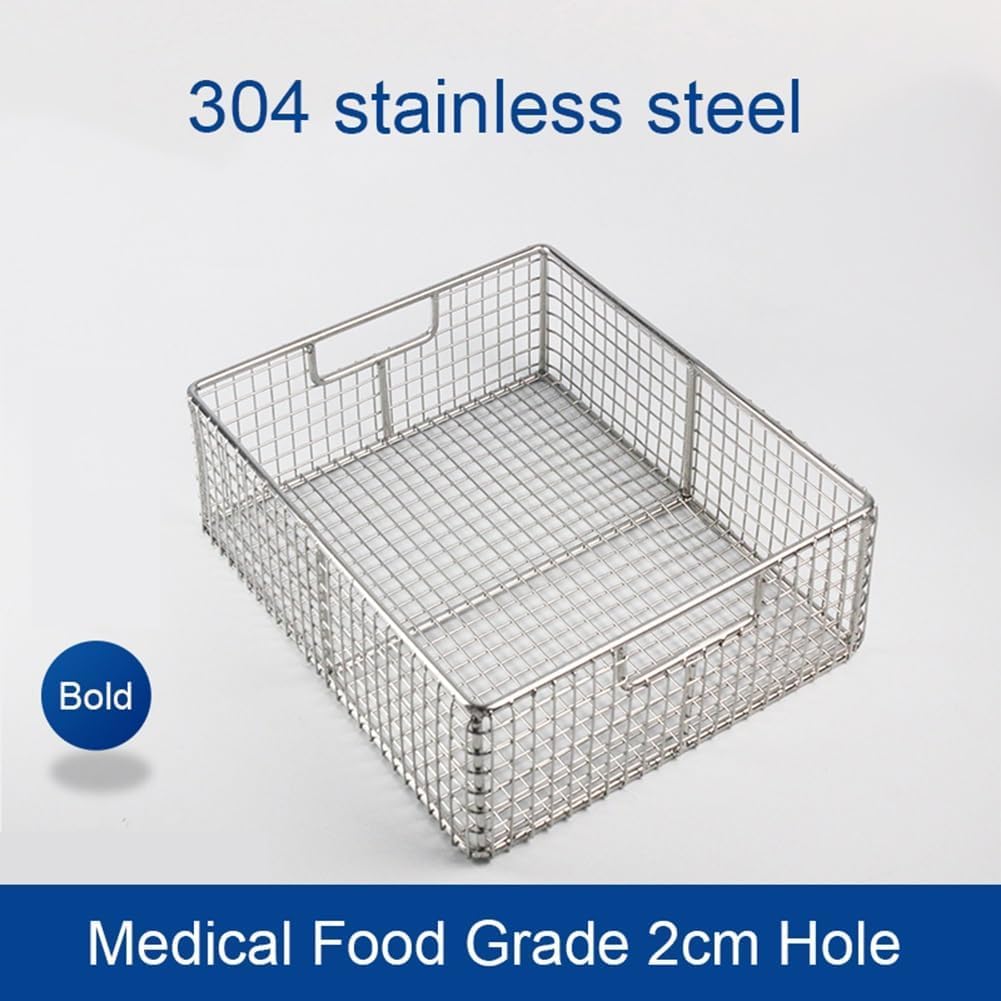 taca do sterylizacji instrumentów Prostokątny kosz do sterylizacji narzędzi, siatka o średnicy 2 cm, taca na urządzenie medyczne(40 * 30 * 20cm)