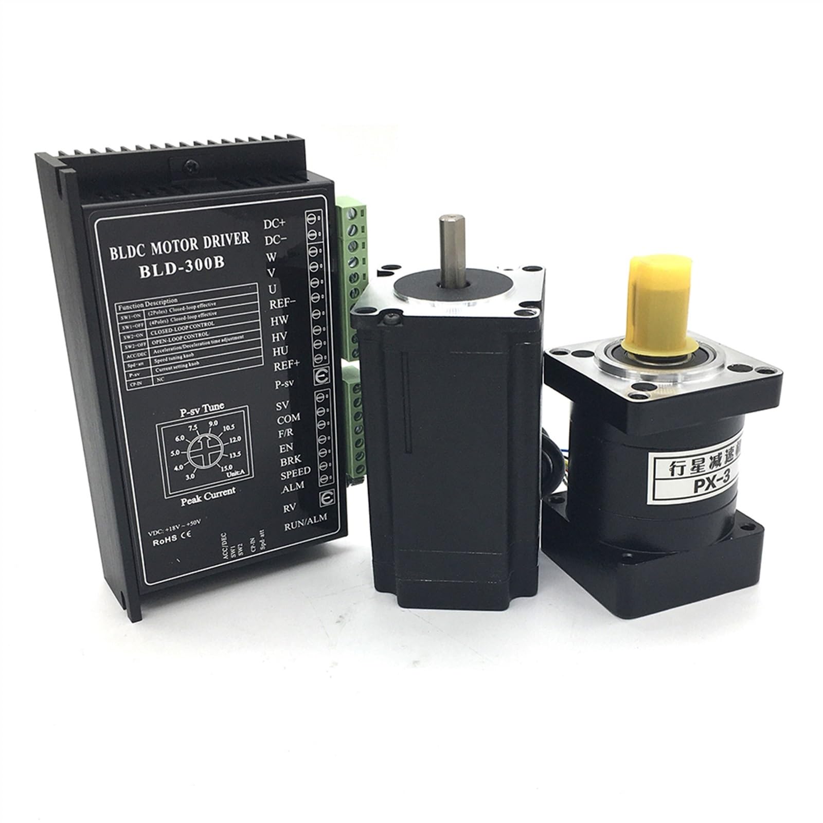 Motore Passo-passo, 57mm Nema23 Riduttore + 24VDC Kit driver motore cc senza spazzole trifase 3000rpm 188W 0.6Nm 3PH BLDC Driver Set riduttore brushless(Ratio 3.25 to 1)