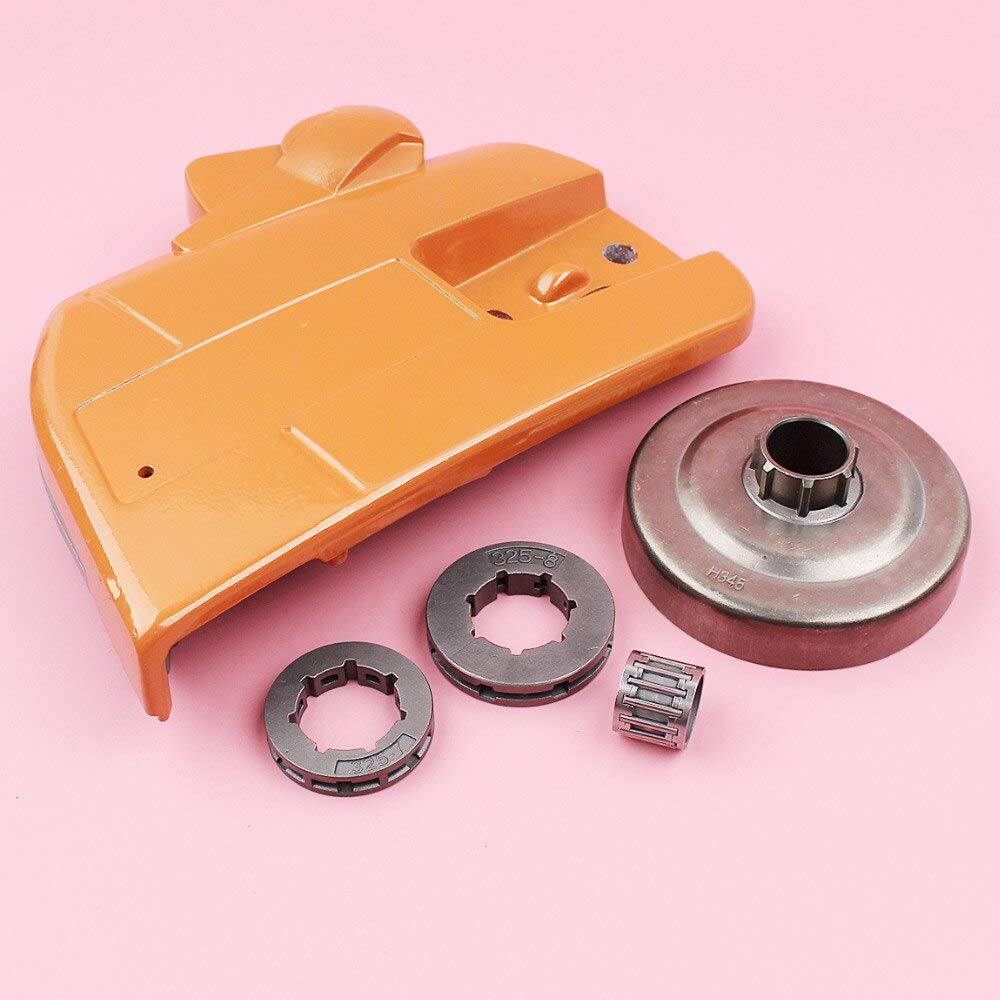 Cubierta de embrague de freno de cadena compatible con Husqvarna 340 345 350 351 353 embrague tambor piñón llanta aguja cojinete Kit motosierra pieza de repuesto (Color : China)
