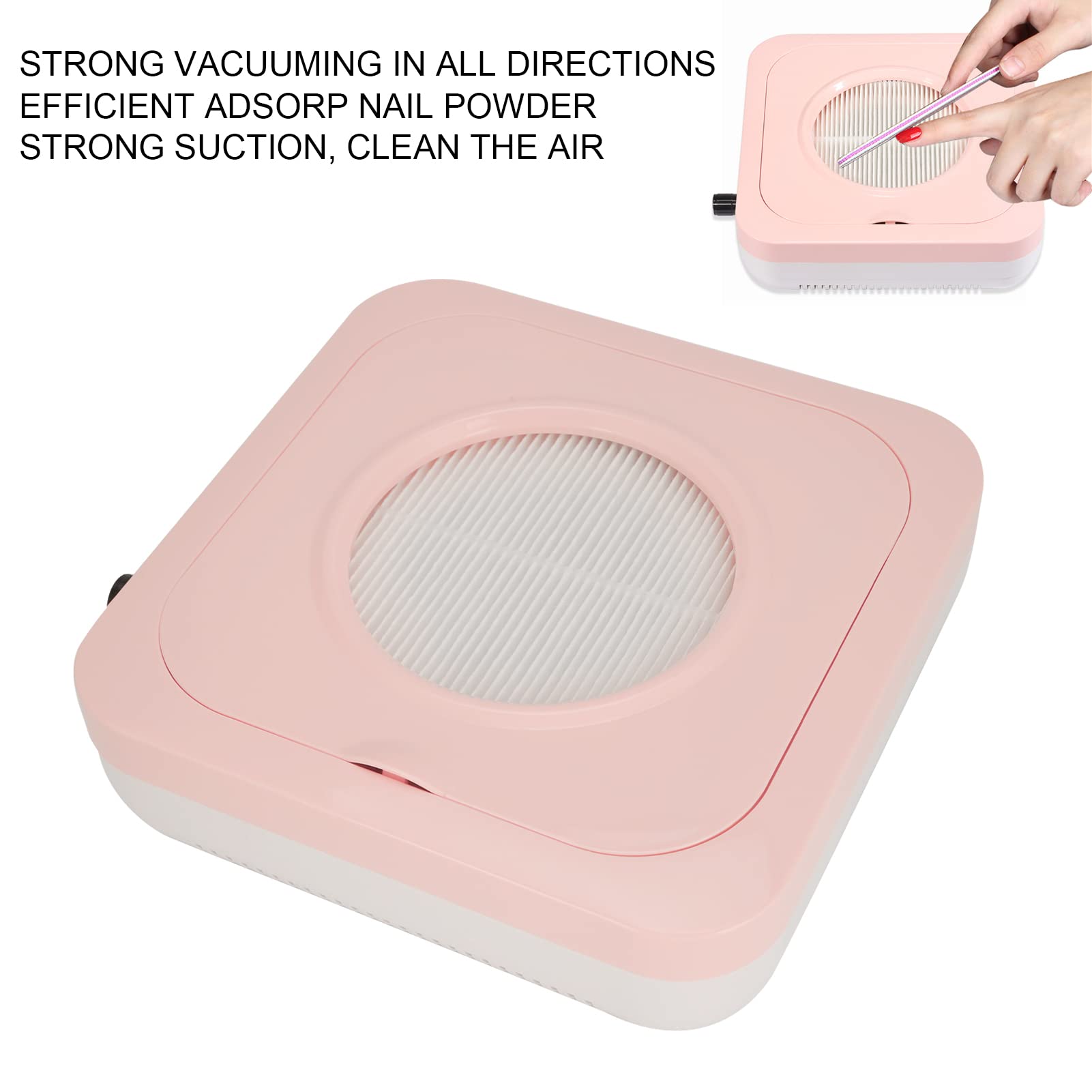 80W Colector de Polvo de Uñas Profesional Potente Aspirador de Polvo de Uñas con Filtro Colector de Polvo Ventilador para Uñas Acrílico Manicura(EU)