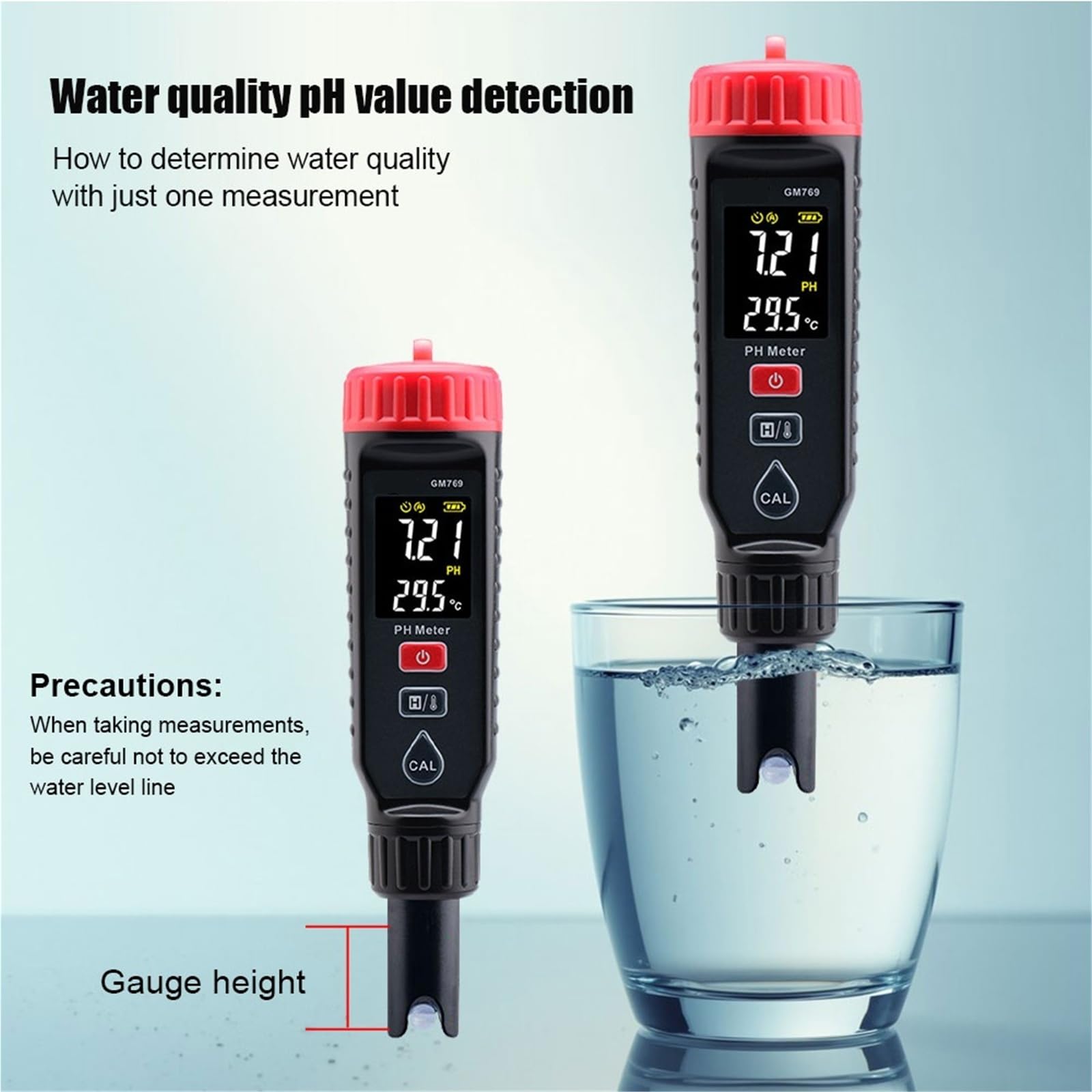 Misuratore di PH Portatile a Penna for Uso Domestico, for la qualità Acqua dei Pesci, for Uso agricolo, Industriale, for Il drenaggio, rilevatore di PH
