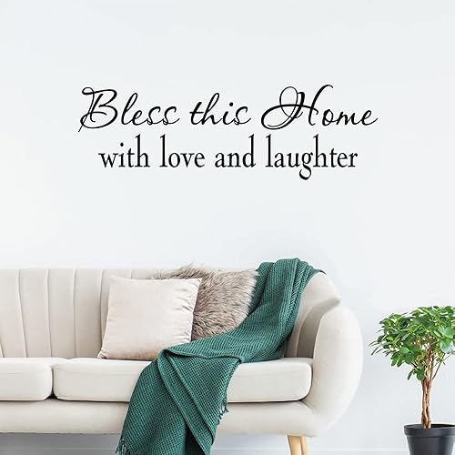 Miniatura 2 de Bless This Home - Vinilo decorativo de pared para decoración de pared bendiga este hogar con amor y risa con citas religiosas decoración de pared de