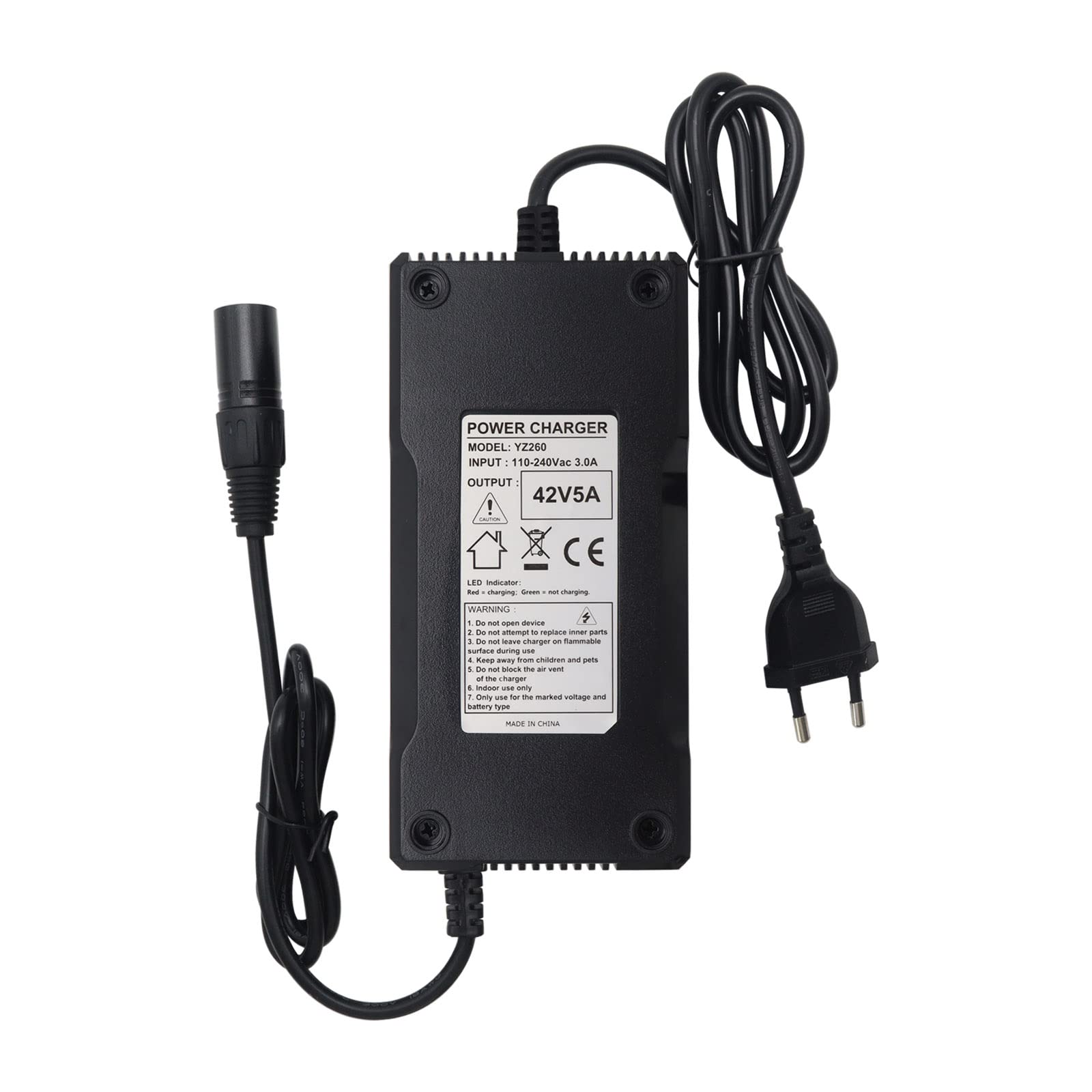 Netzteil Ladegerät Ladekabel für Pedelec Ladegerät (42V) 36V Akkus 5-Pole-XLR 5A 210W