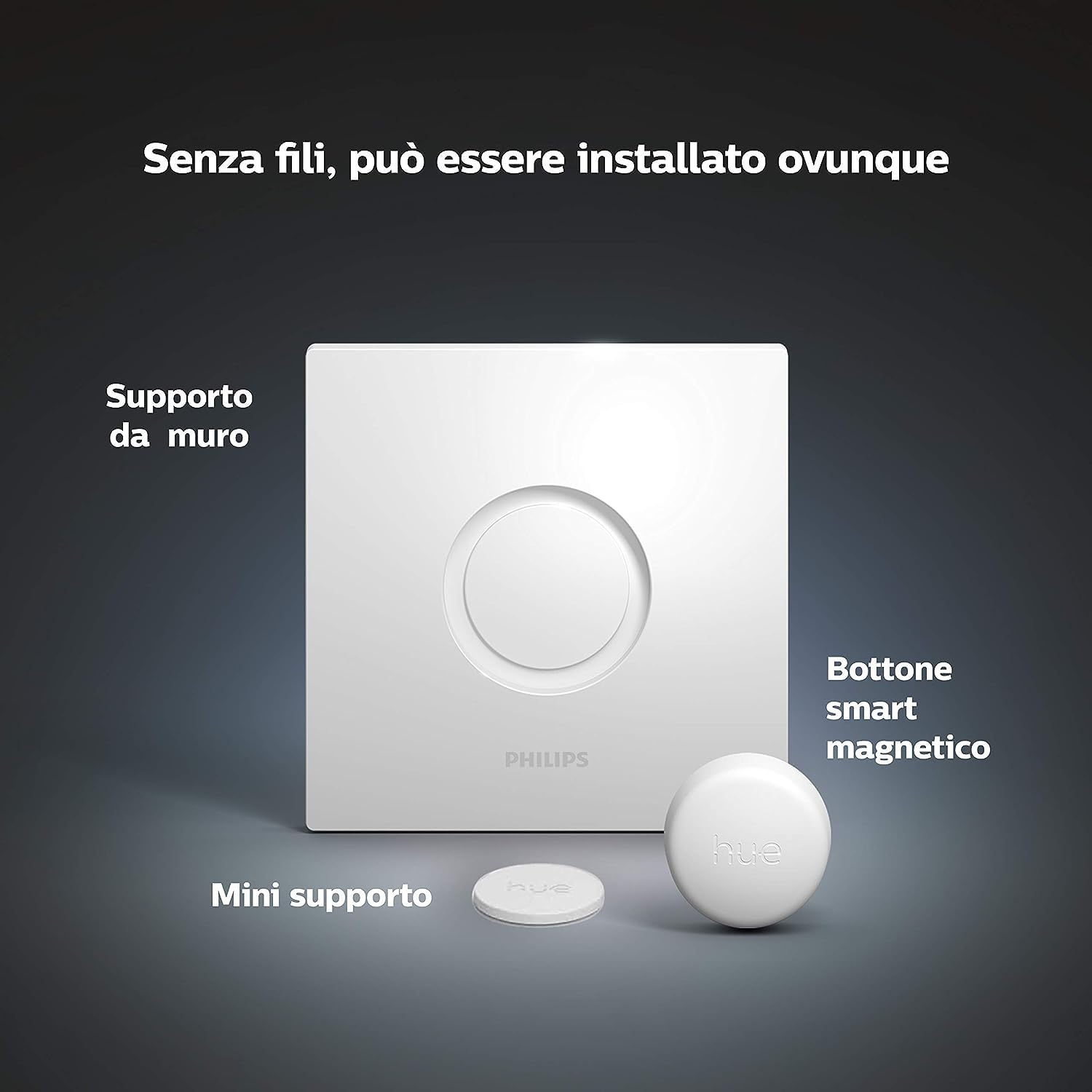 Philips Hue White Ambiance Starter Kit con 3 Lampadine, Bluetooth, Controllo Vocale, Dimmerabili, Attacco E27 + 1 Bridge Hue Controllo Completo del Sistema + 1 telecomando Hue Smart Button, Bianco