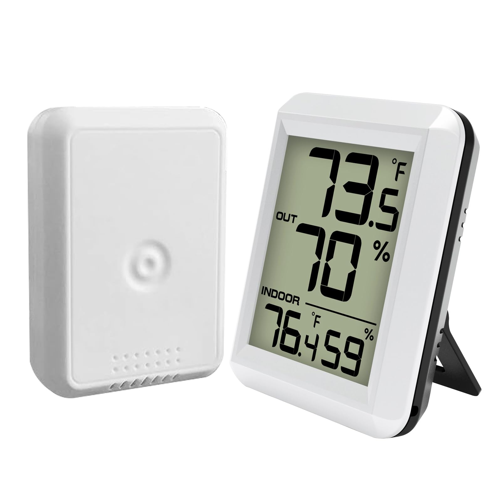 Indoor Outdoor Thermometer Hygrometer Wireless, Urageuxy Digital Temperature Humidity Monitor with 328ft Range Remote Sensor for Home, Greenhouse,