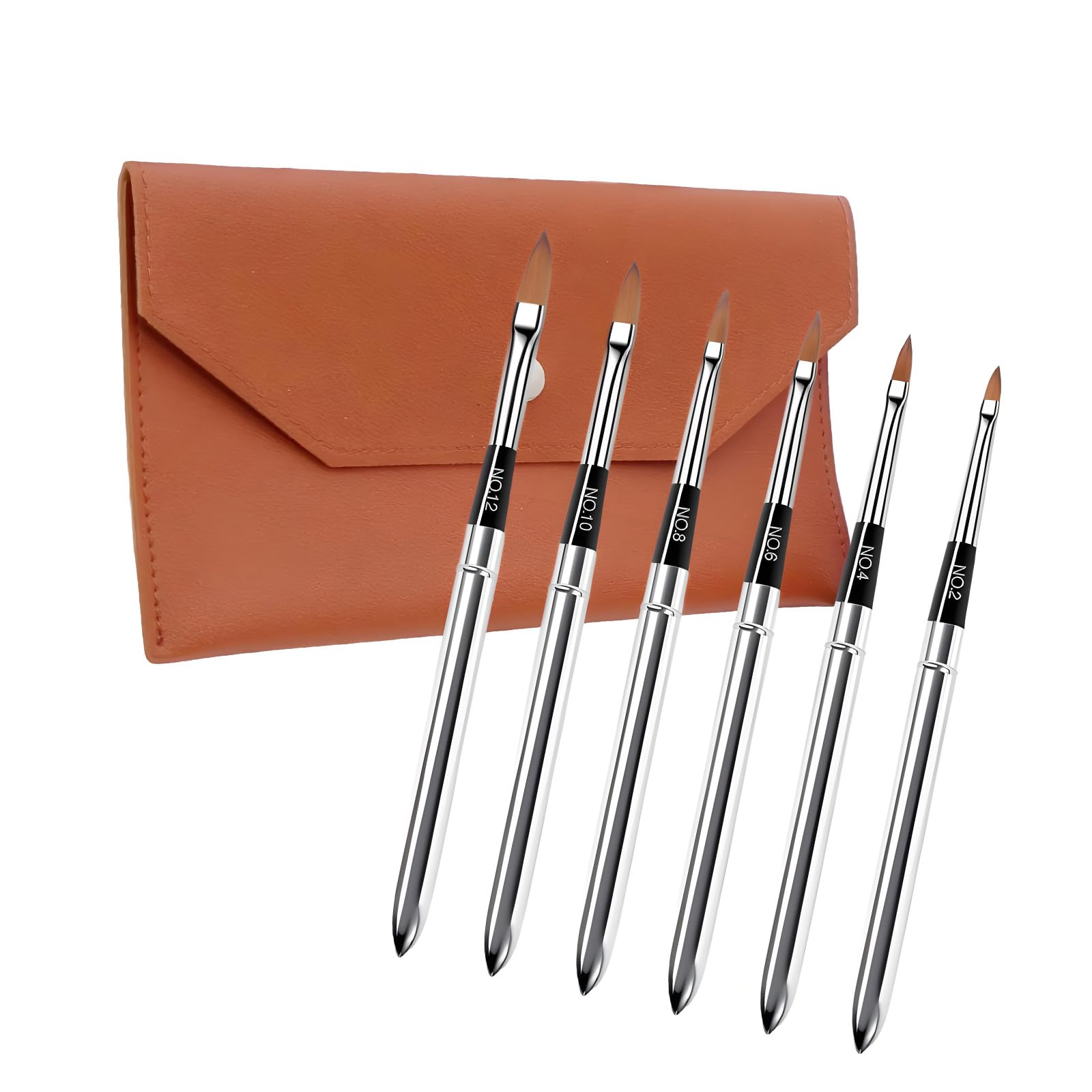 Artist Travel Brush Set with Extendable Bristles and Leather Carrying Bag Pocket Sized Art Equipment