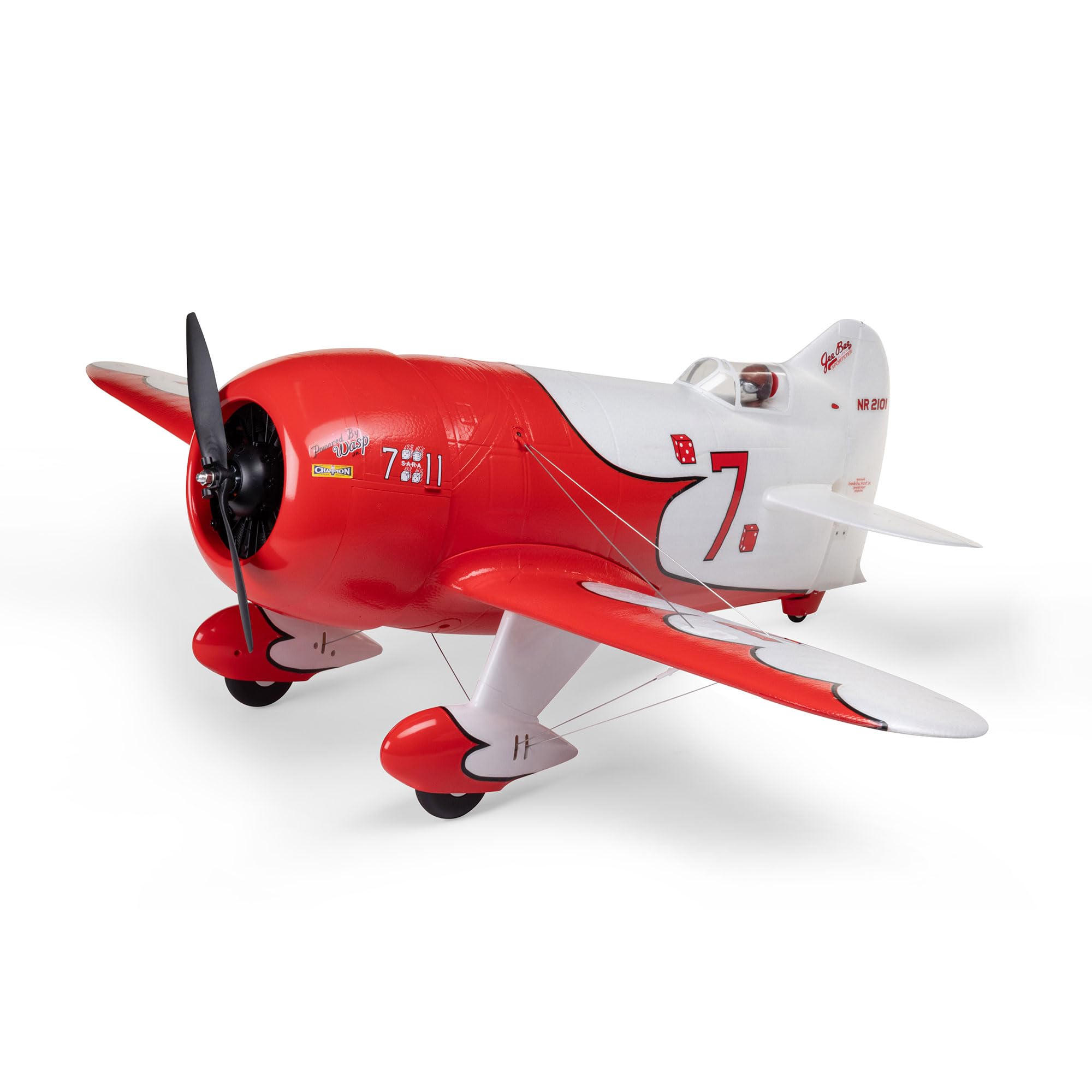 E-flite RC Flugzeug Gee Bee R-2 1,0 m BNF Basic (Sender, Akku und Ladegerät NICHT im Lieferumfang enthalten) mit AS3X+ und Safe Select, EFL020550