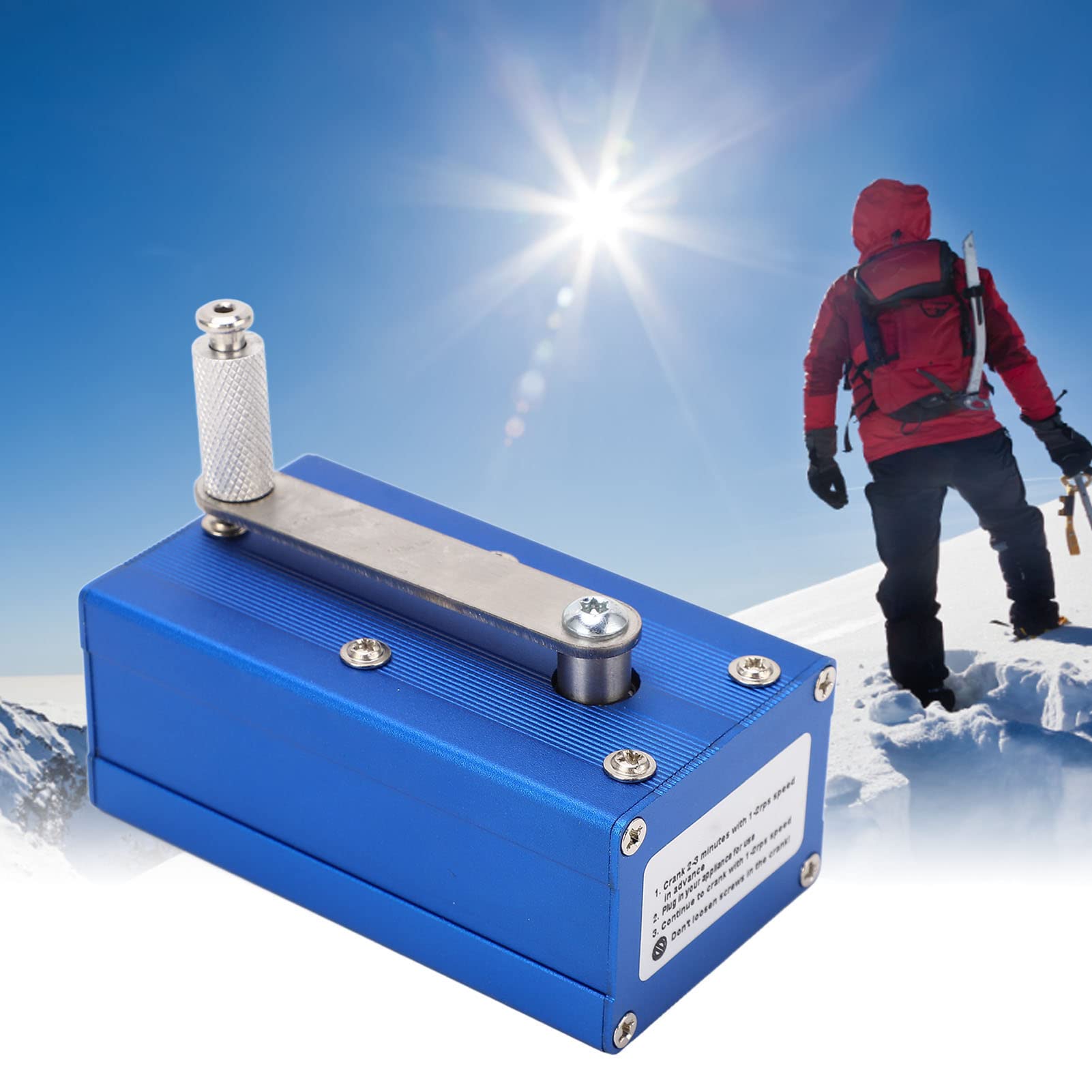Generador de Mano Manivela Cargador de Teléfono de Alta Potencia con Luz COB Material de Aleación de Aluminio Fuente Recargable Portátil para Energía de Emergencia