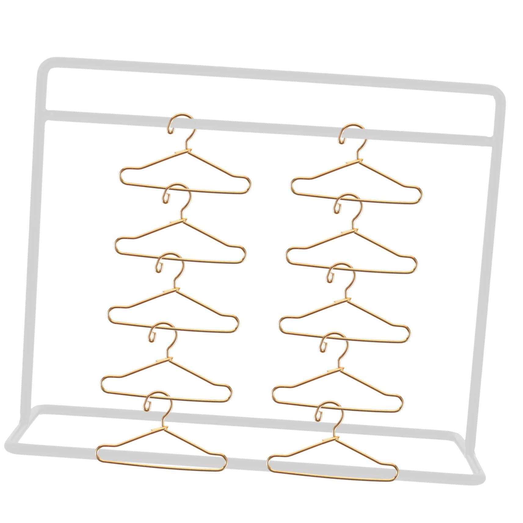 BESTonZON Organize Doll Clothes 11pcs Mini Hangers Iron Doll Coat Hangers Sturdy and Easy to Carry for Dollhouse