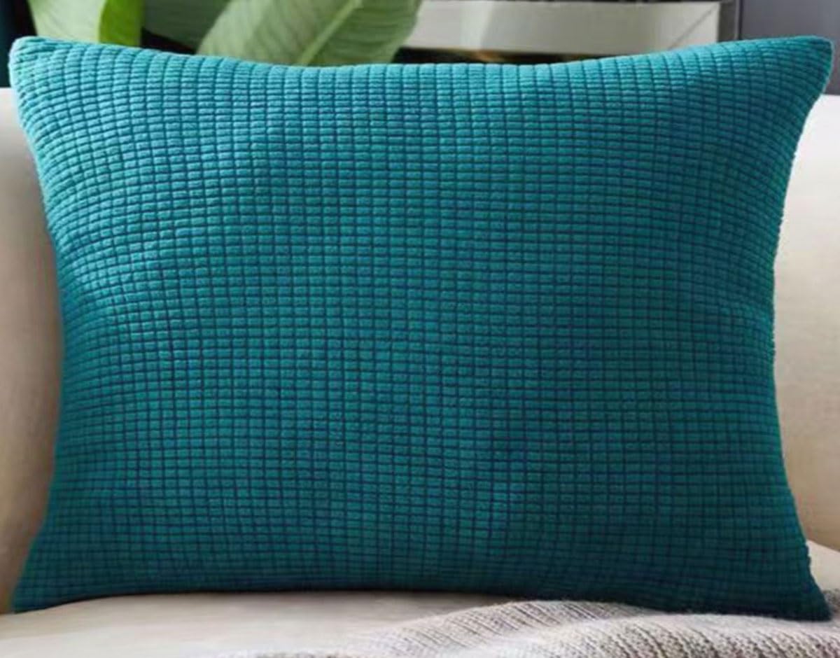 Swj-Swjssb Ink Blue Stretch Pillow Cases Pillowcase Set Of 2 Pack Sofa Pillow Case,Large Cushion Covers Soft Corduroy Decorative Pillow Protector Elastic Gray Couch Settee Pillow Cover(,50X60 Cm Set Of 2)
