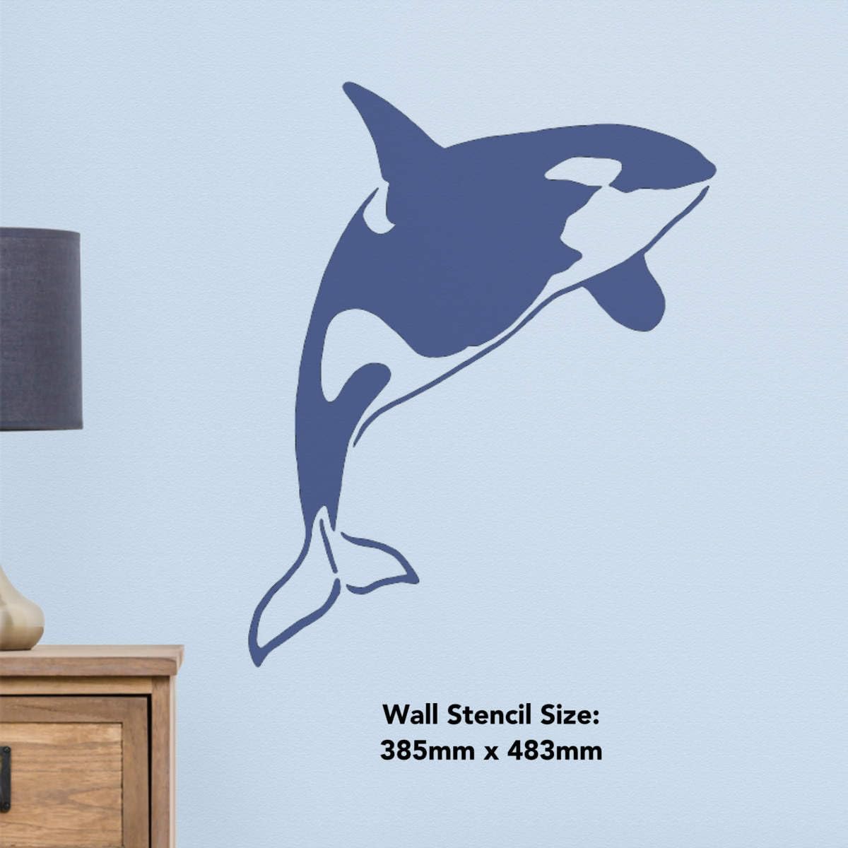 Azeeda 'Killer Whale' Reusable Stencil – Durable Decorative Template for Painting and Spraying on Walls, Tiles, Wood, Fabric & Craft Projects - XXL (A2) (WS00016370)