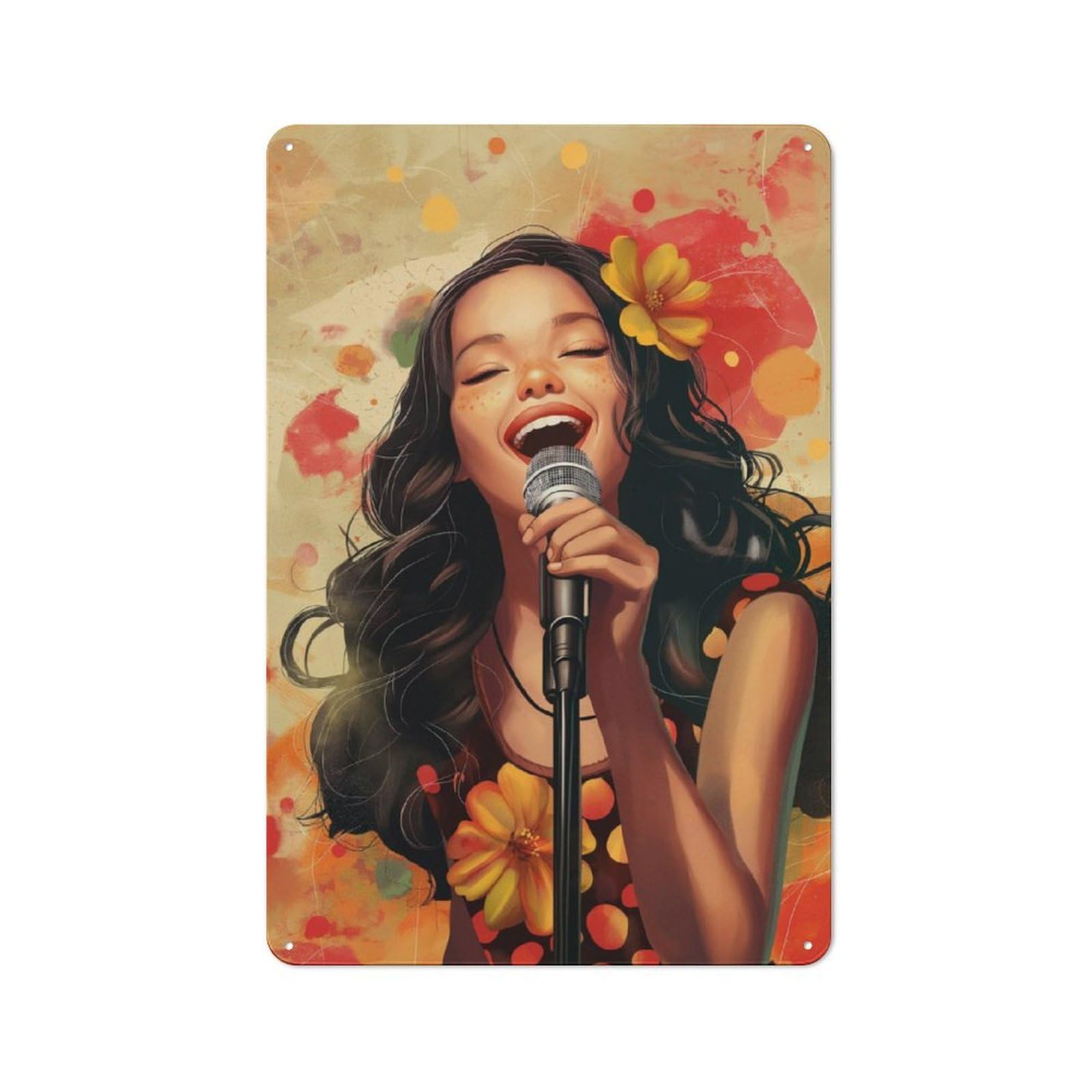 Junmoney Harmony Dance Tin Wall Plaque 30X20cm With For Hobby Room Or Studio, For Updating Hobby Room And Studio After Moving