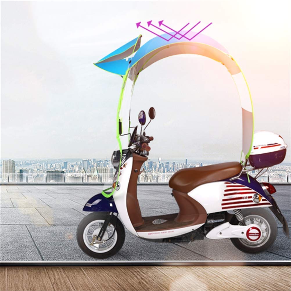FAXIOAWA Uniwersalna osłona przeciwsłoneczna na motocykl, motocykl, parasol przeciwsłoneczny, osłona przeciwdeszczowa, uniwersalna, na rower, elektryczny, składany, wodoodporny parasol