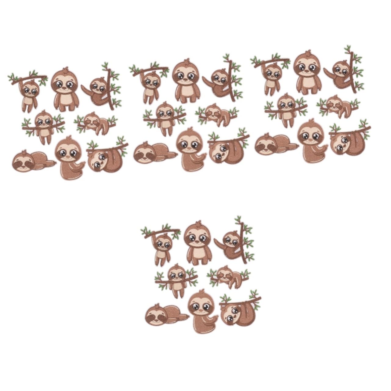Lurrose 32pezzi Toppe Termoadesive Per Abbigliamento Appliqué Cartoon Simpatici Bradipi Adatte Per Riparazioni e Decorazioni Su e