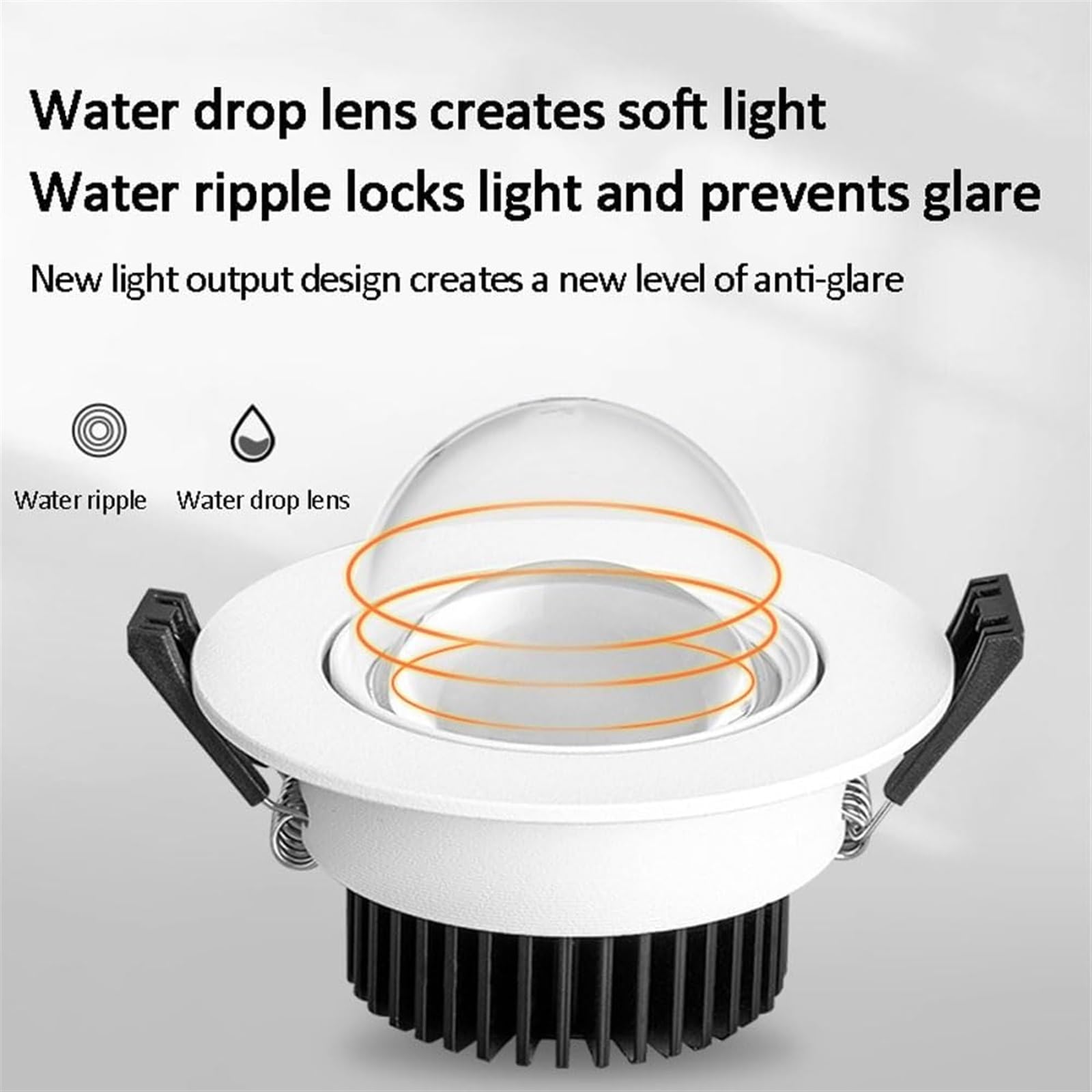 Foco empotrable LED Regulable 12 W 33 Pulgadas Redondo de aleación de Aluminio Paquete de 10,