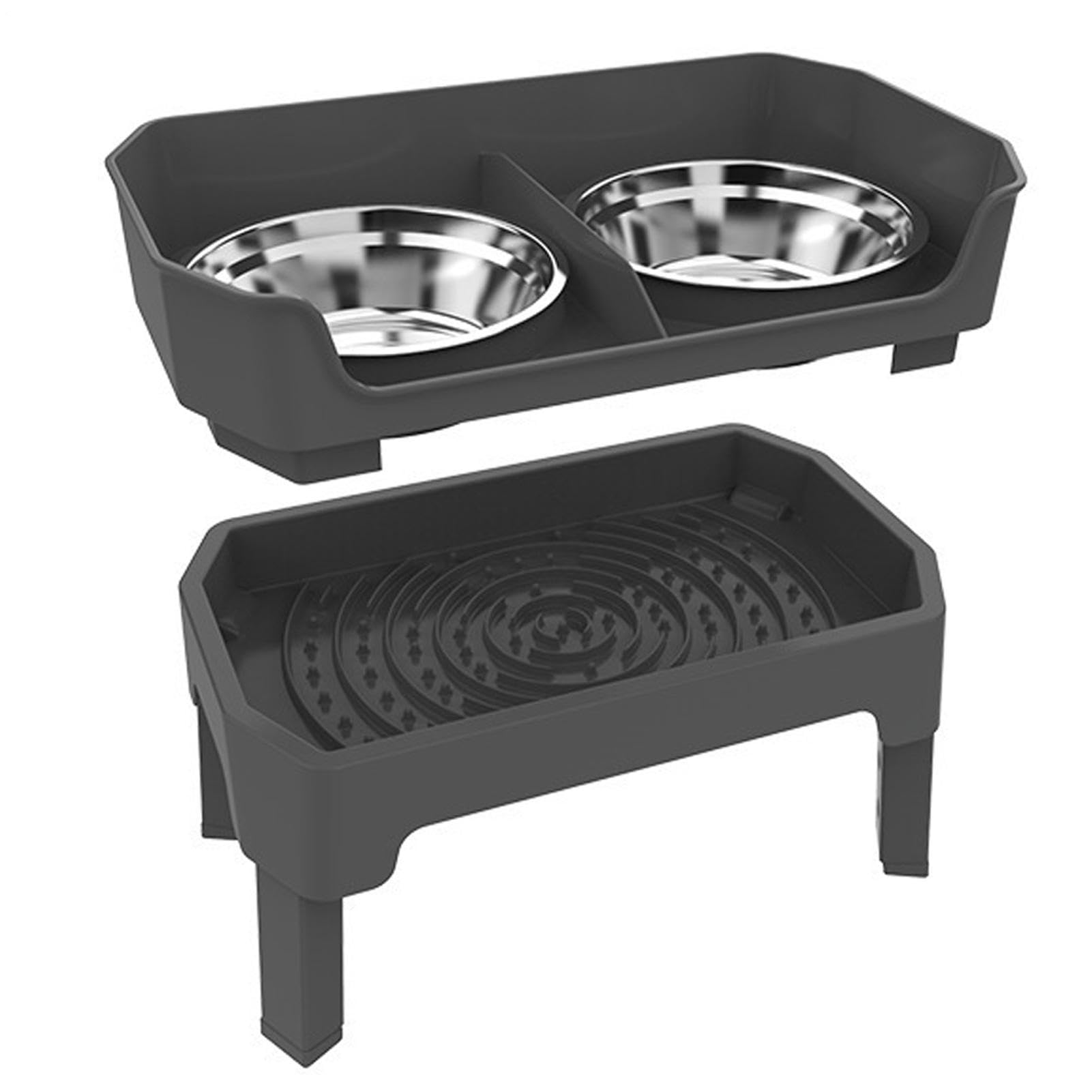 Comederos Elevados Para Perros Estación De Alimentación De Acero Inoxidable | Tazones Elevados Para Perros Con Soporte Para Mascotas Cachorros Comer Beber Entrenar Exteriores Cocina Viaje Patio Ja