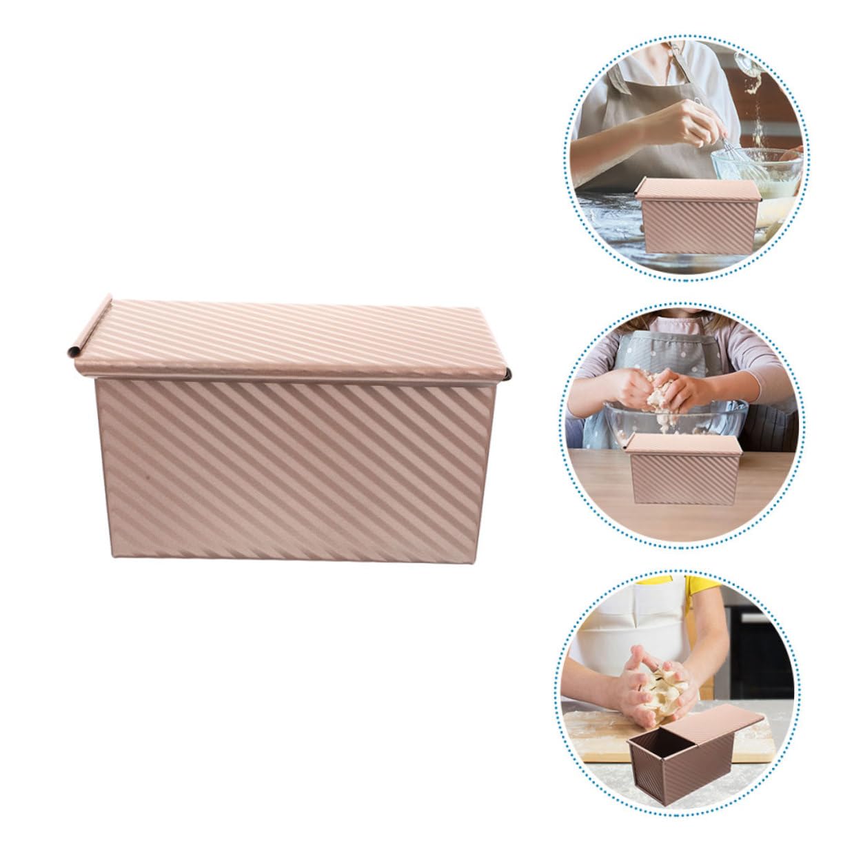 Molde con Rectangular para Pan Carbono Hornear al Acero Tapa